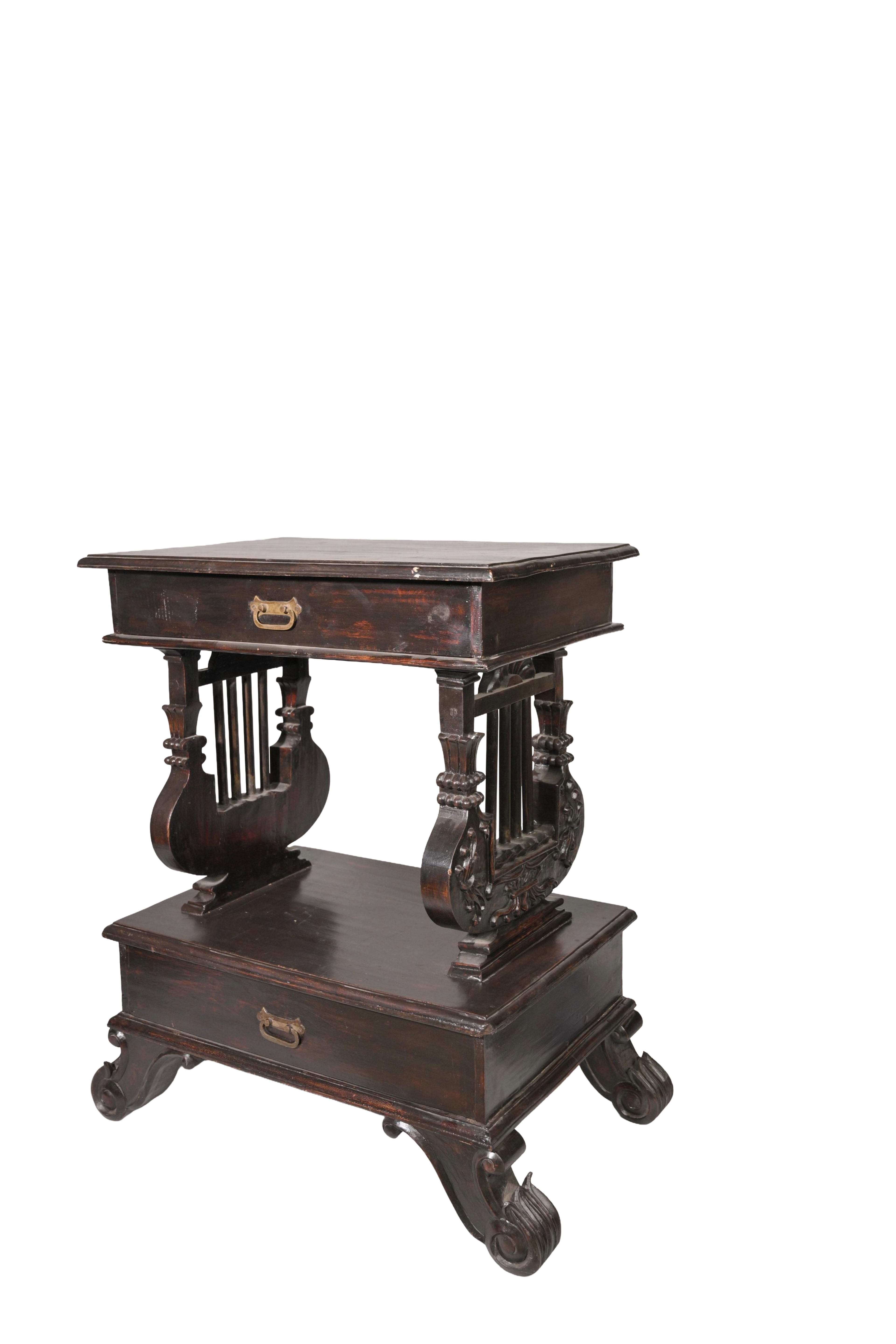Antique Style Double Drawer End Table