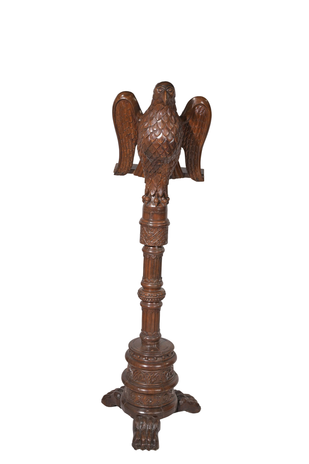 Hand-Carved Eagle Wooden Finial Sculpture