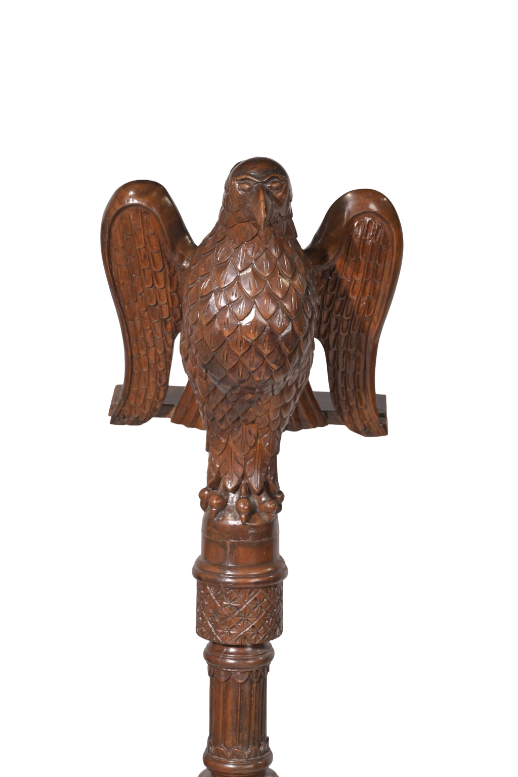 Hand-Carved Eagle Wooden Finial Sculpture