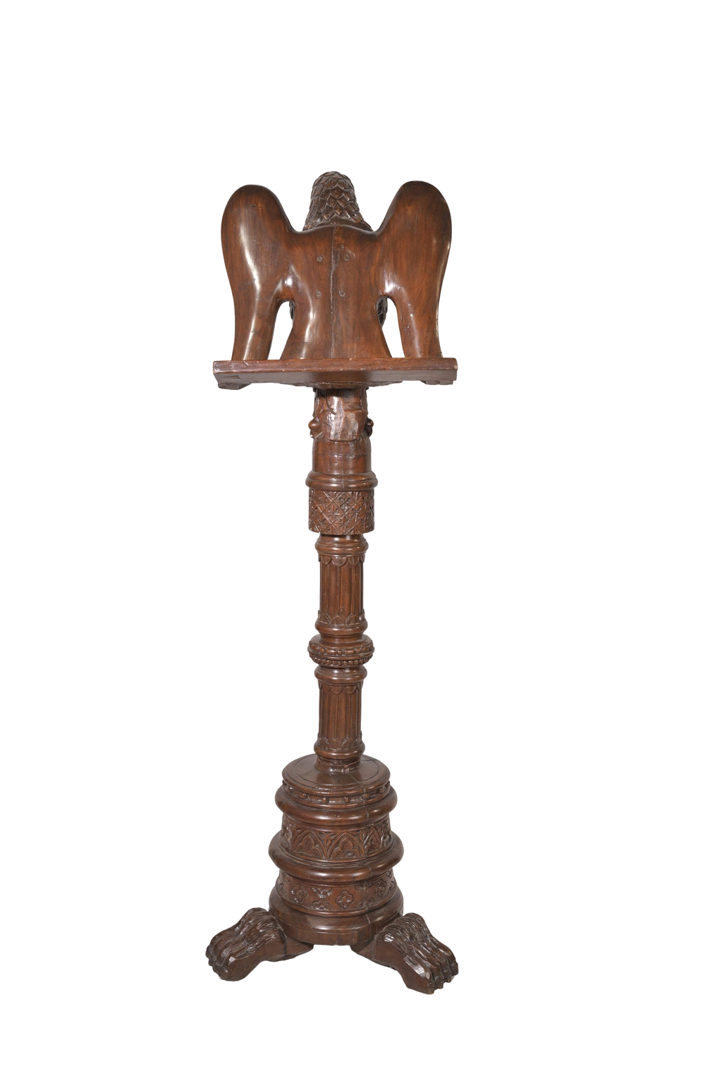 Hand-Carved Eagle Wooden Finial Sculpture
