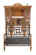 Antique Jharokha Bench Display Cabinet