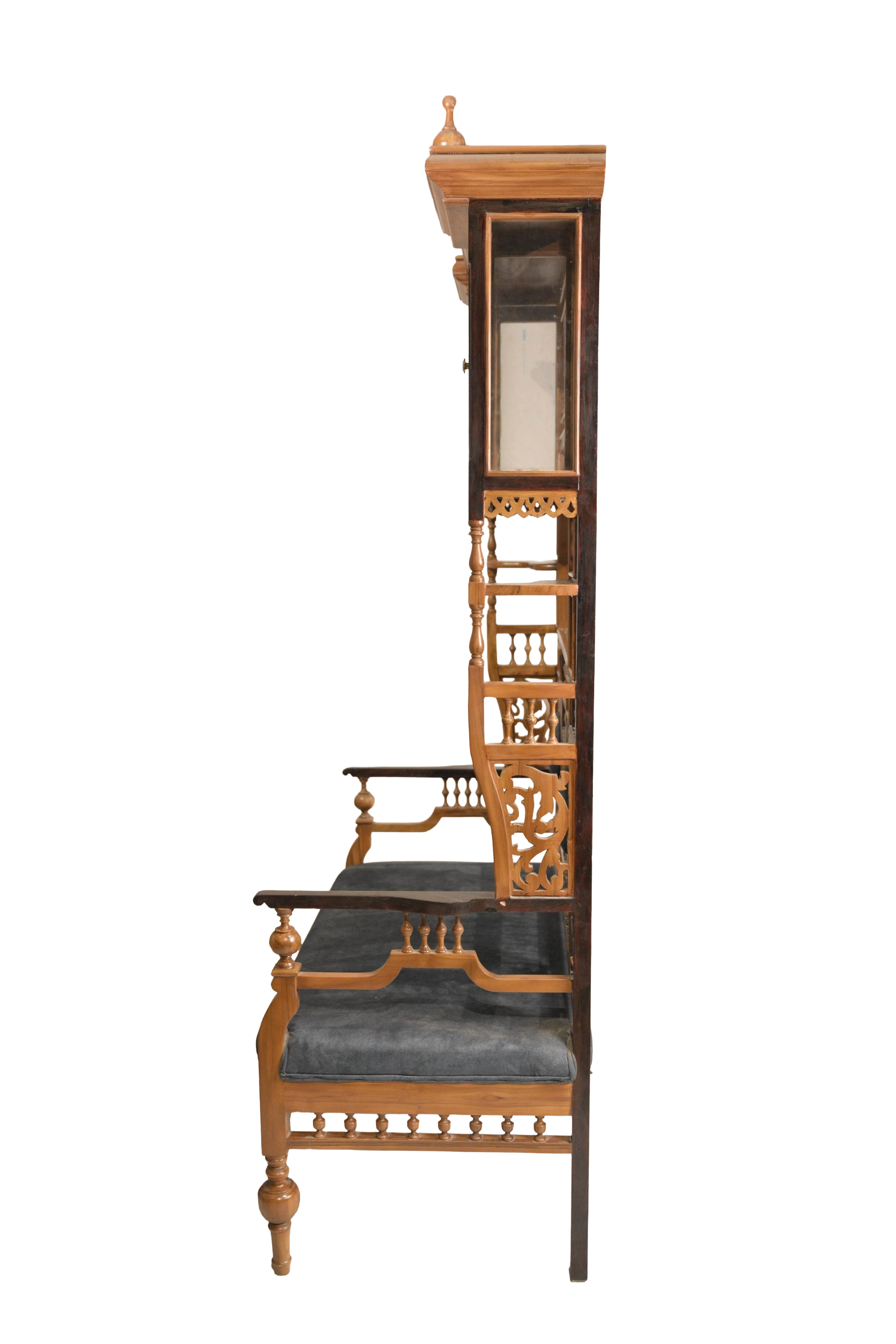 Antique Jharokha Bench Display Cabinet
