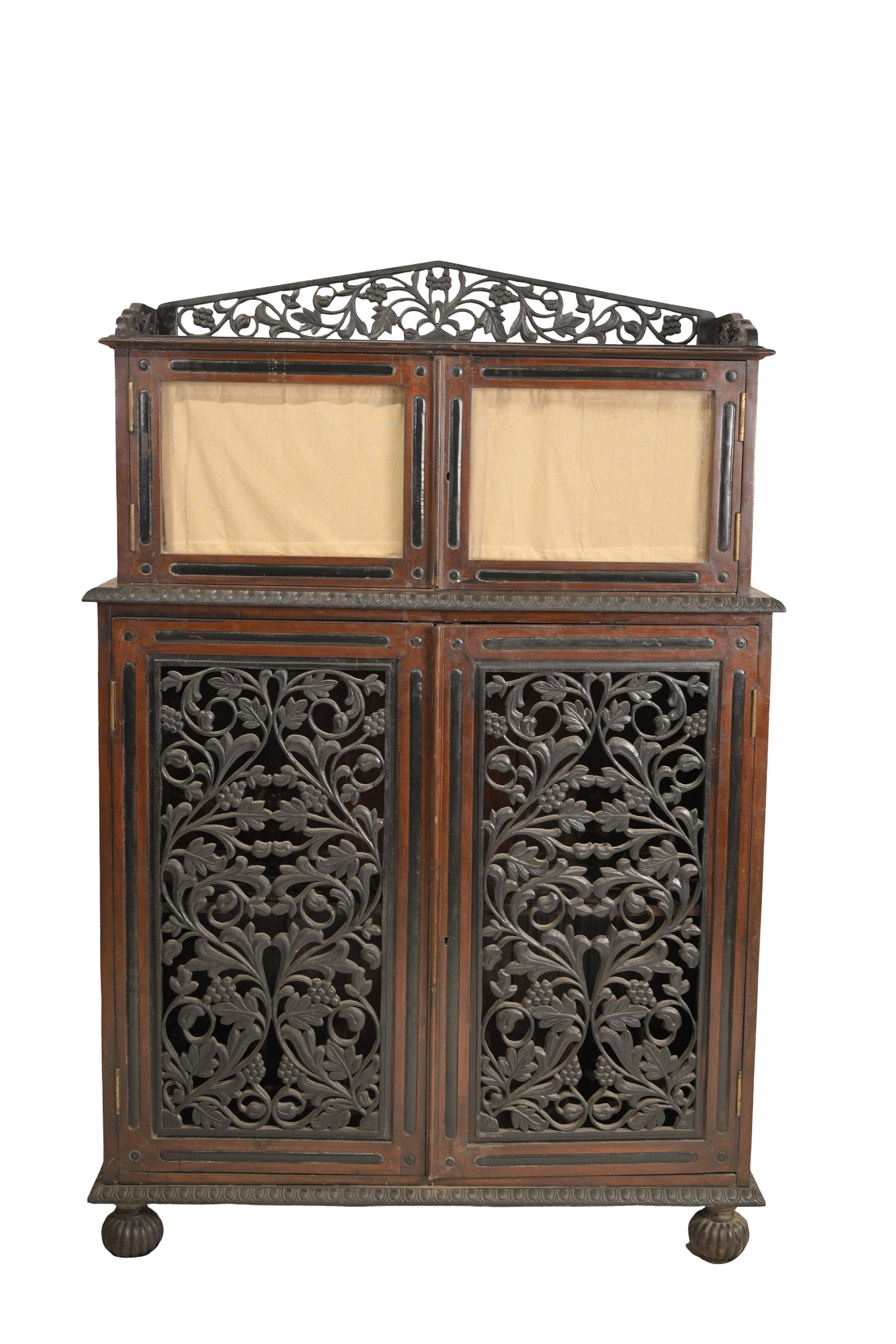 Vintage Carved Wooden Sideboard Cabinet