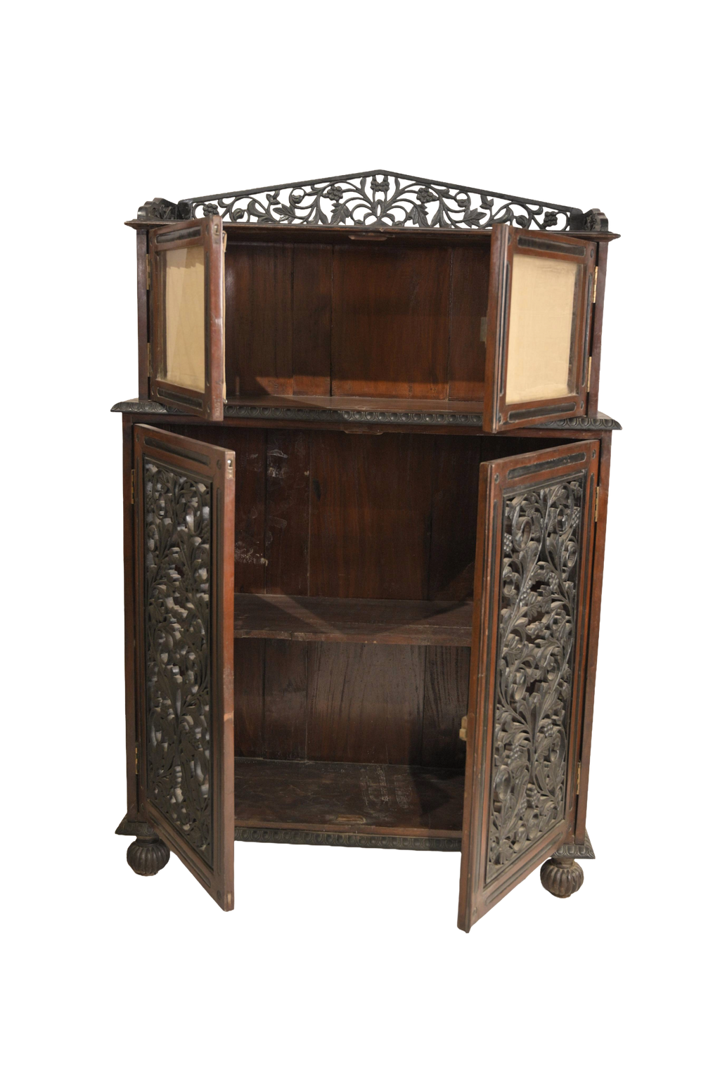 Vintage Carved Wooden Sideboard Cabinet