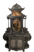 Victorian Black Dressing Table Mirror