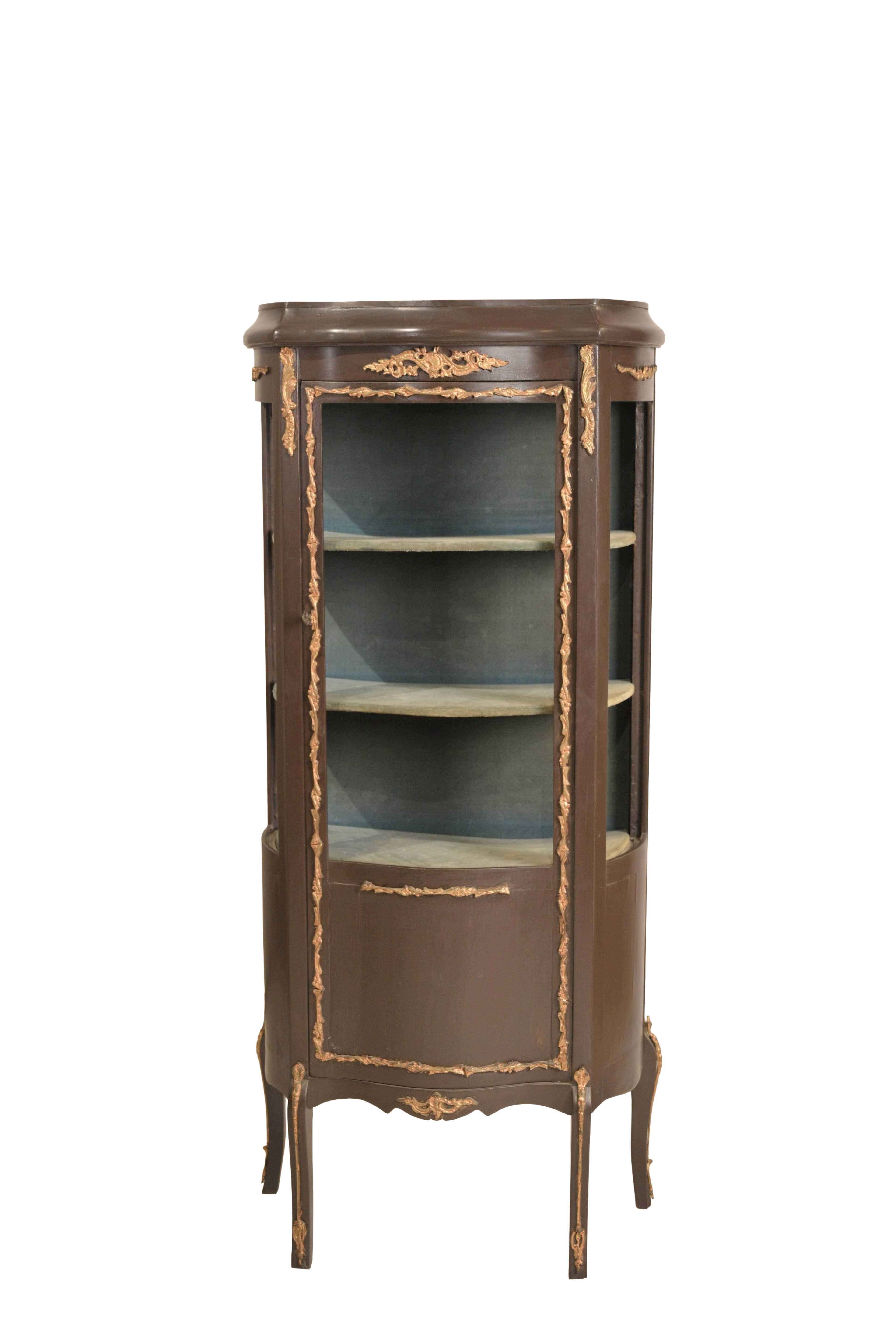 French Antique Curio Display Cabinet