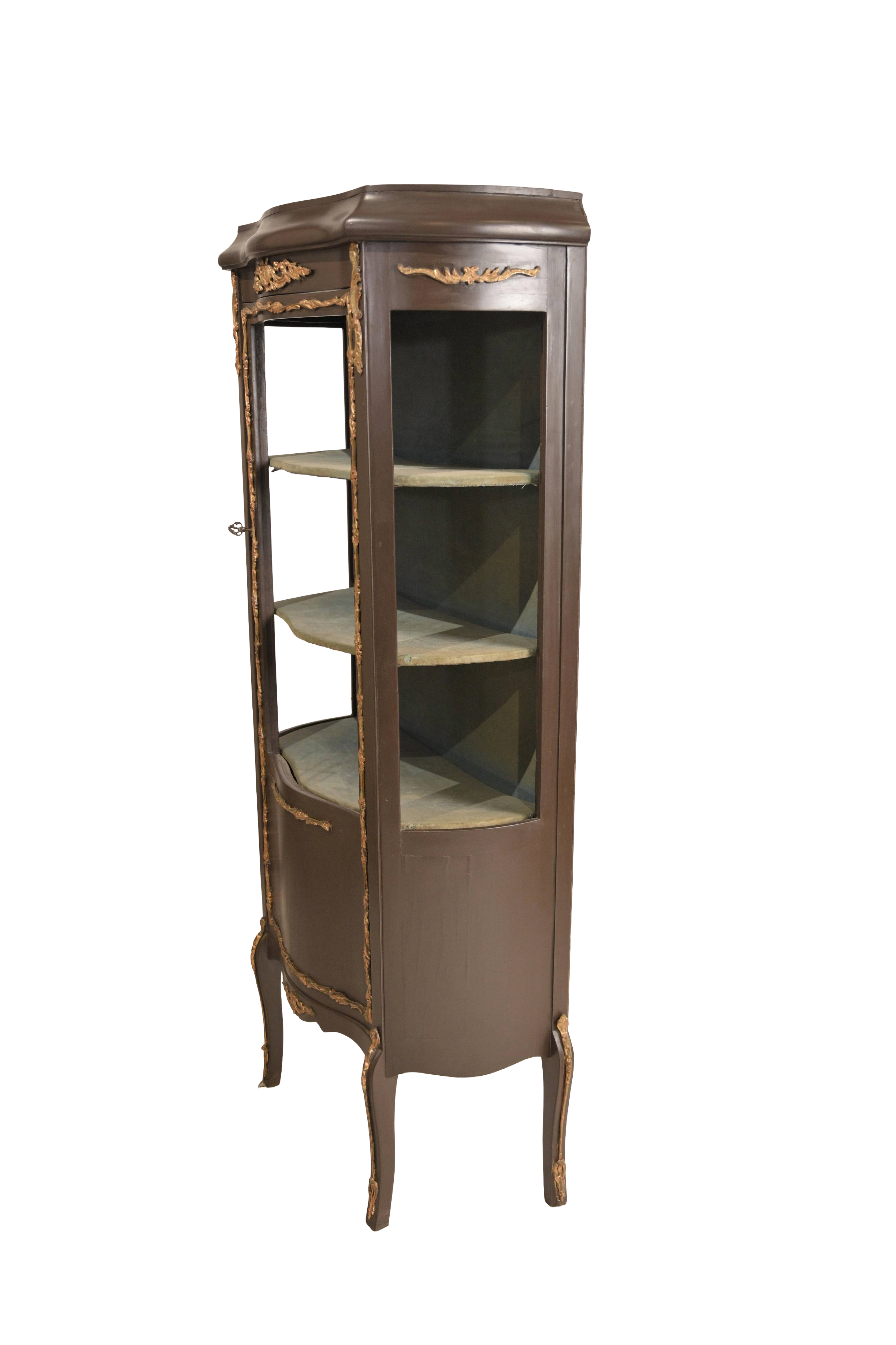 French Antique Curio Display Cabinet