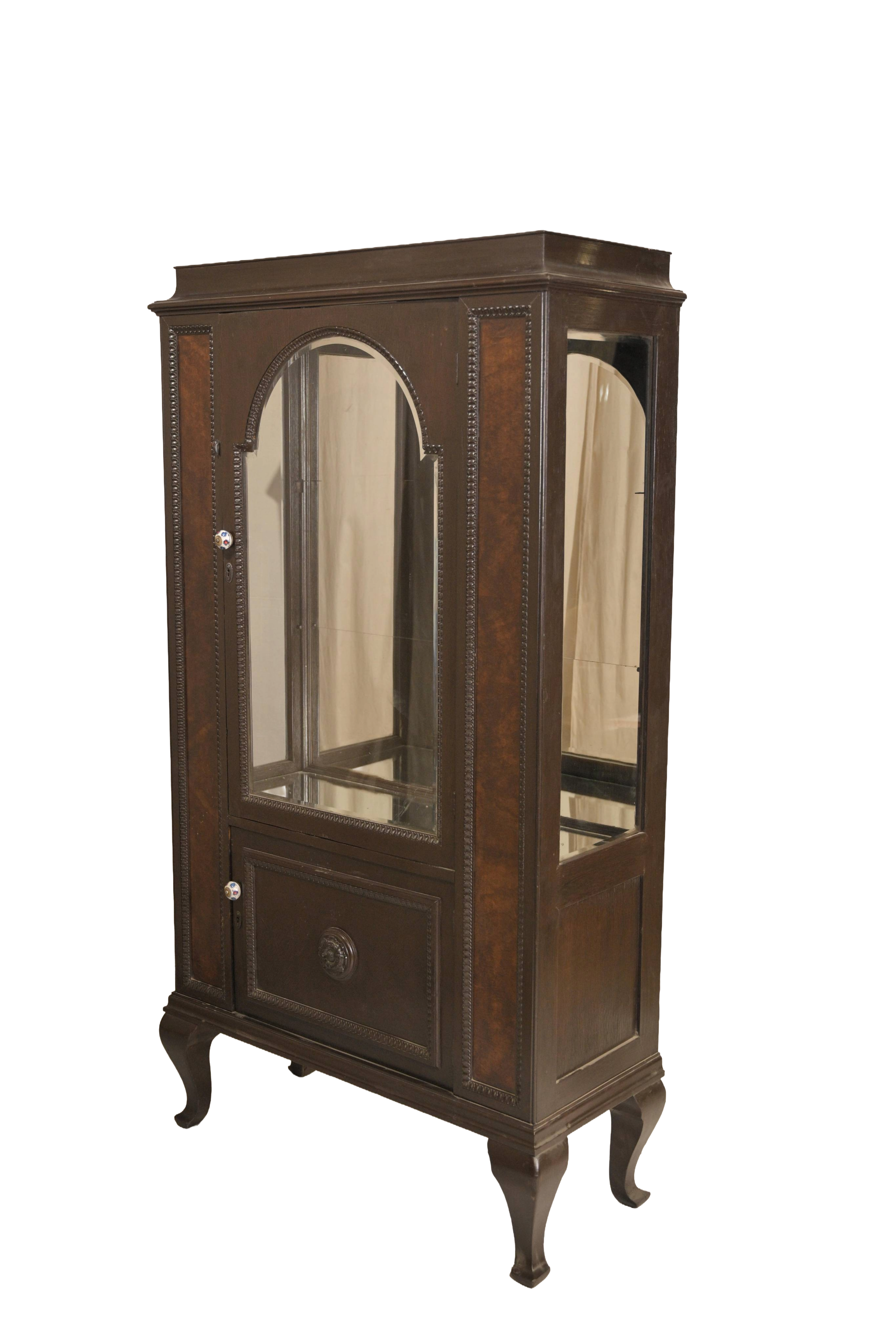 Vintage Corner Display Cabinet Showcase