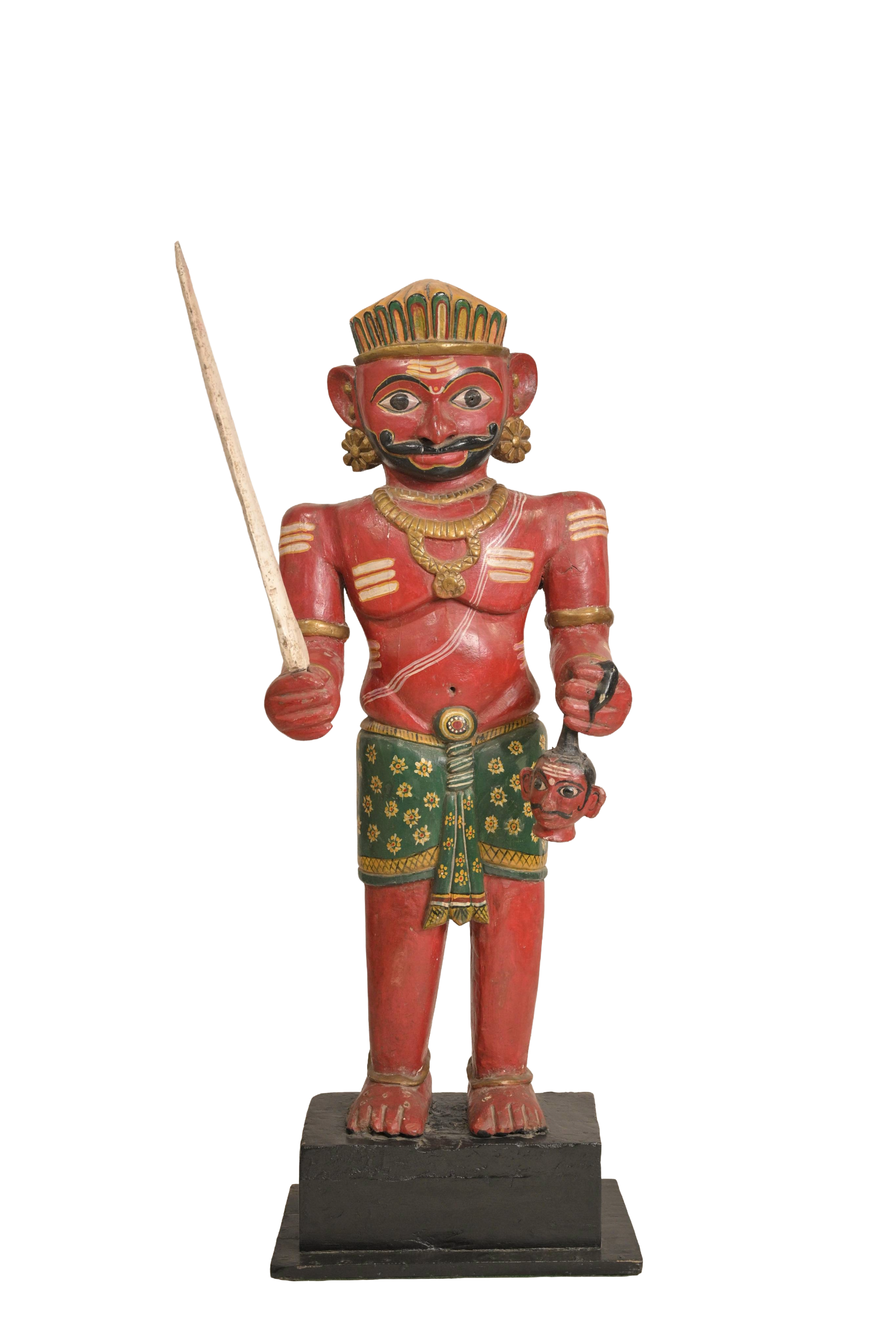 Traditional Wooden Guardian Folk Sculpture
