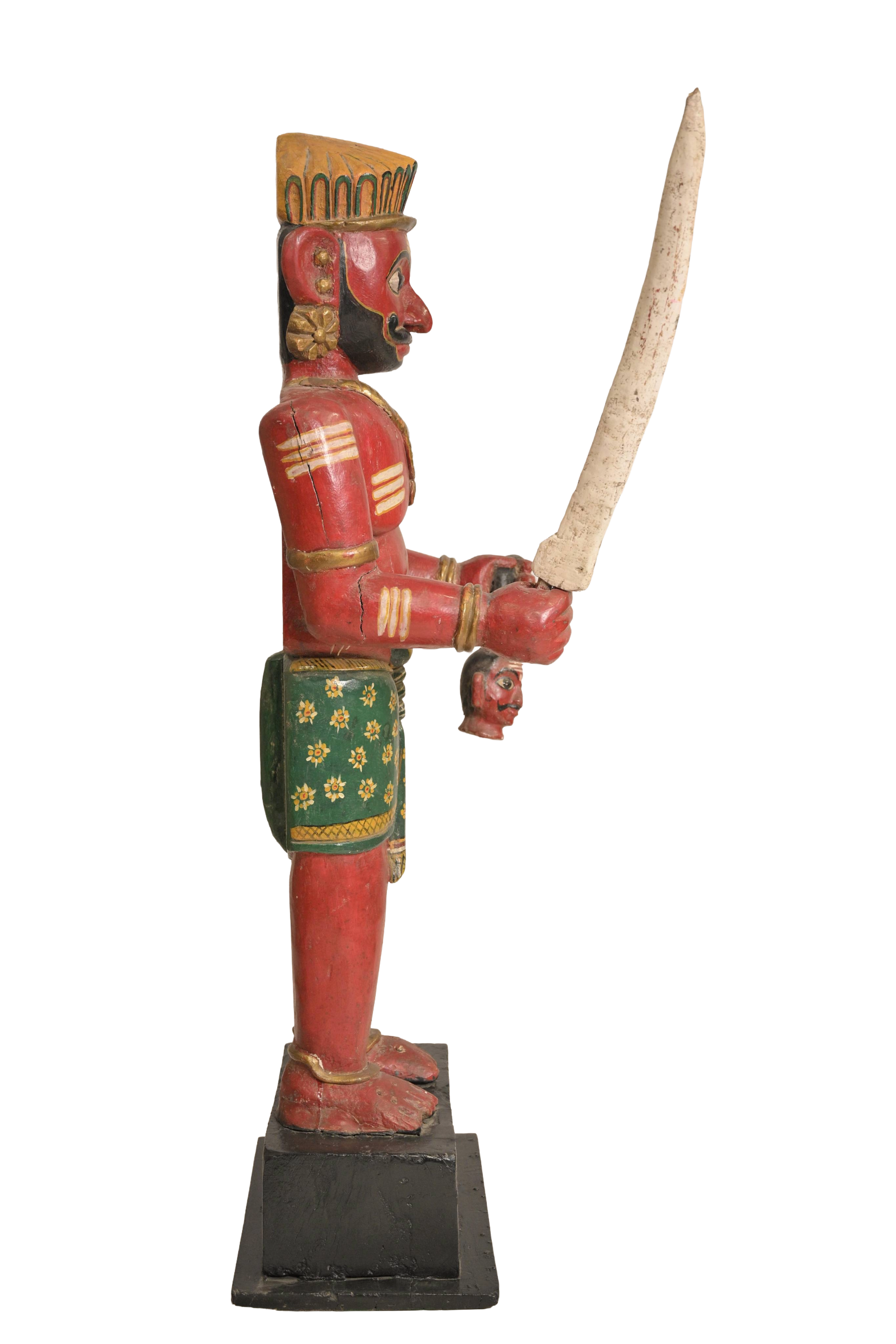 Traditional Wooden Guardian Folk Sculpture