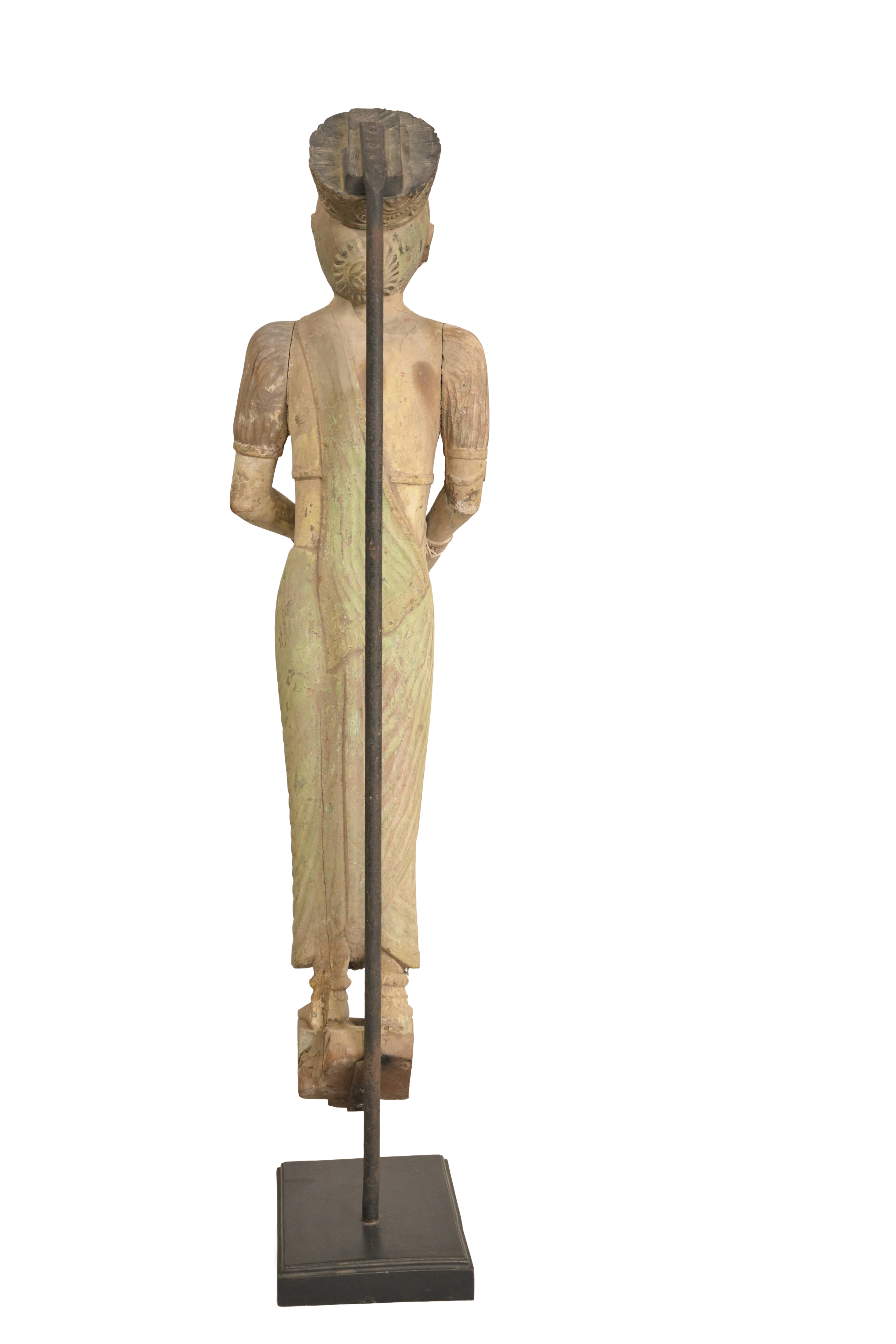 Antique Wooden Goddess Statue Sculpture