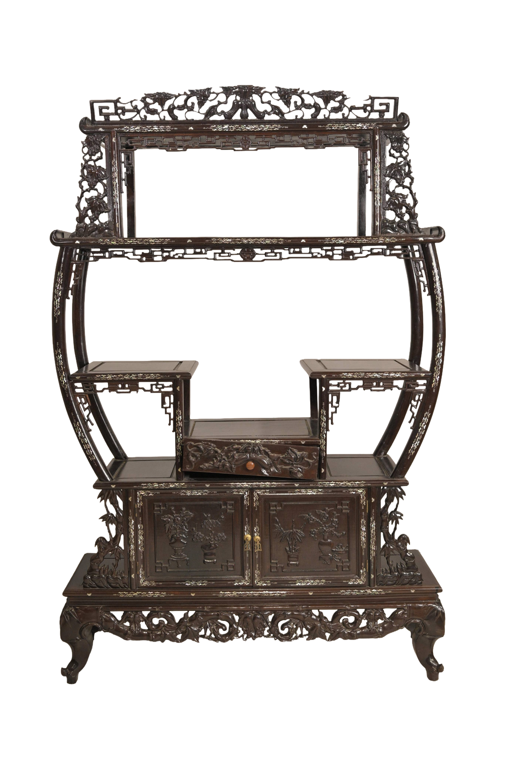 Vintage Carved Display Cabinet