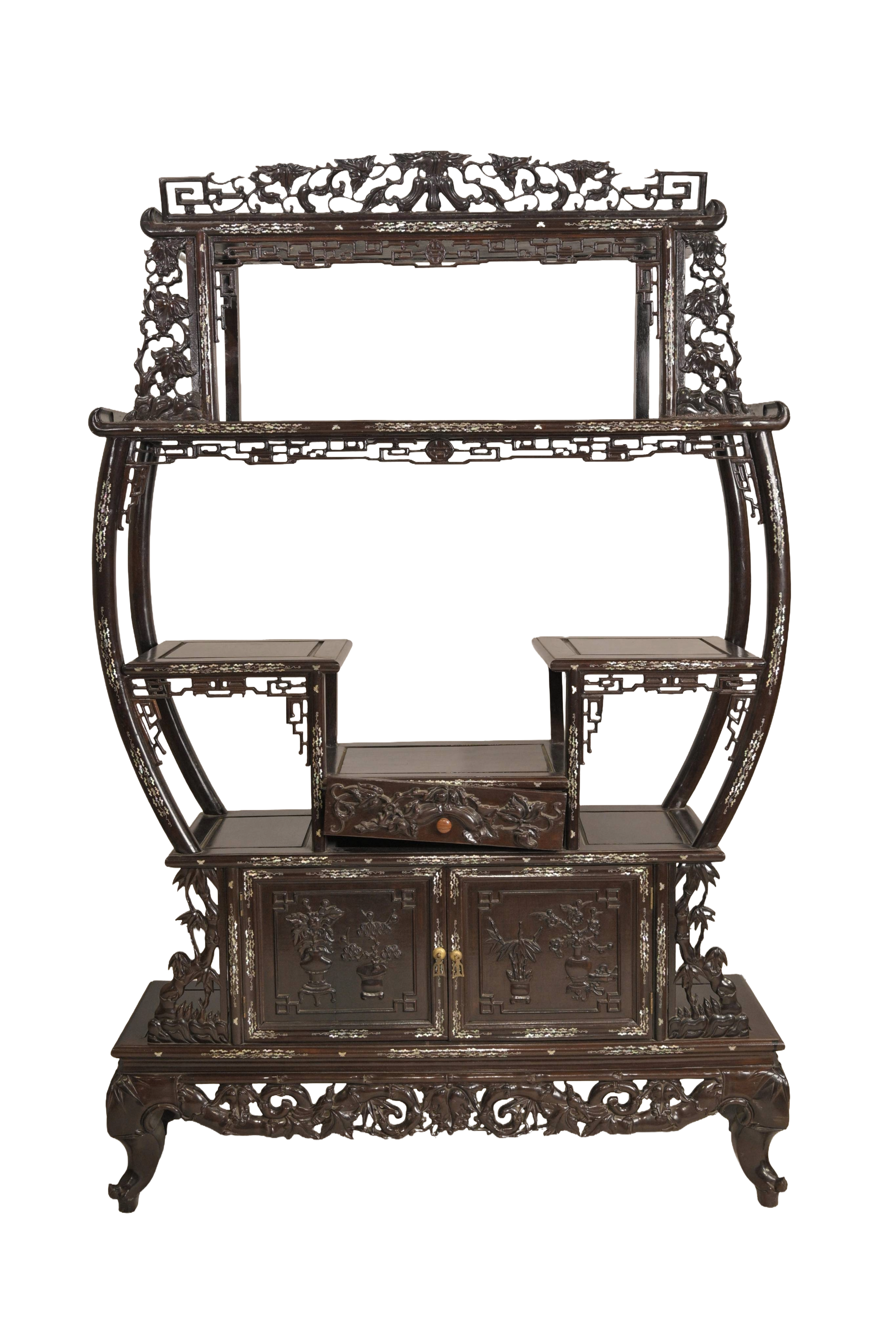Vintage Carved Display Cabinet