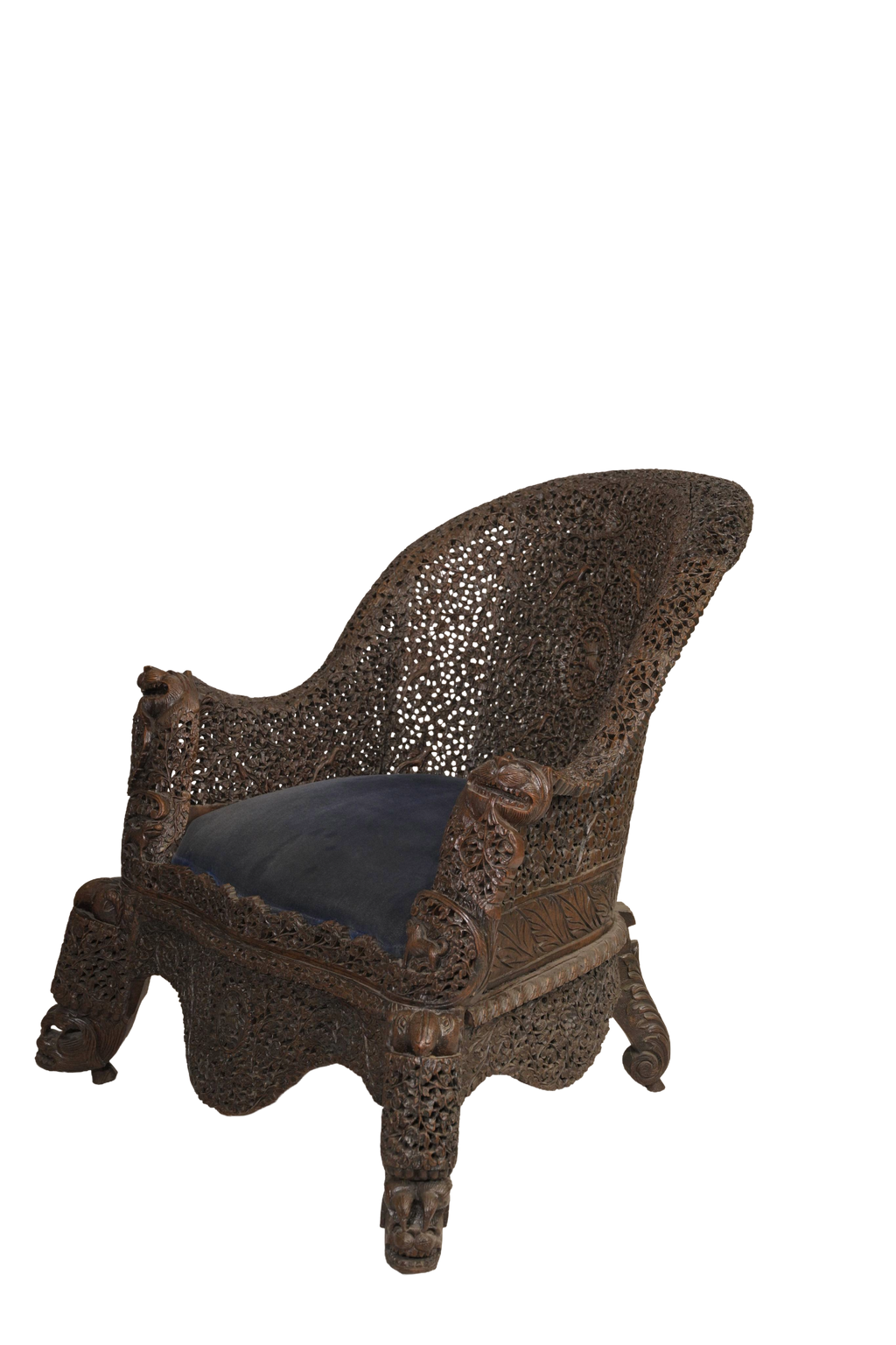 Hand-Carved Royal Throne Chair