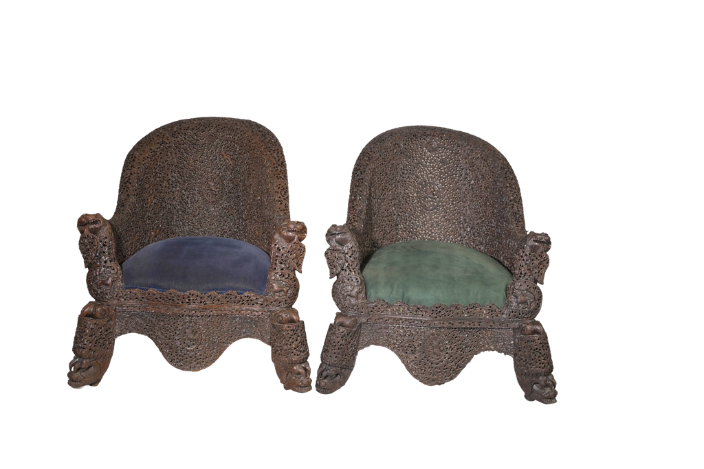 Hand-Carved Royal Throne Chair