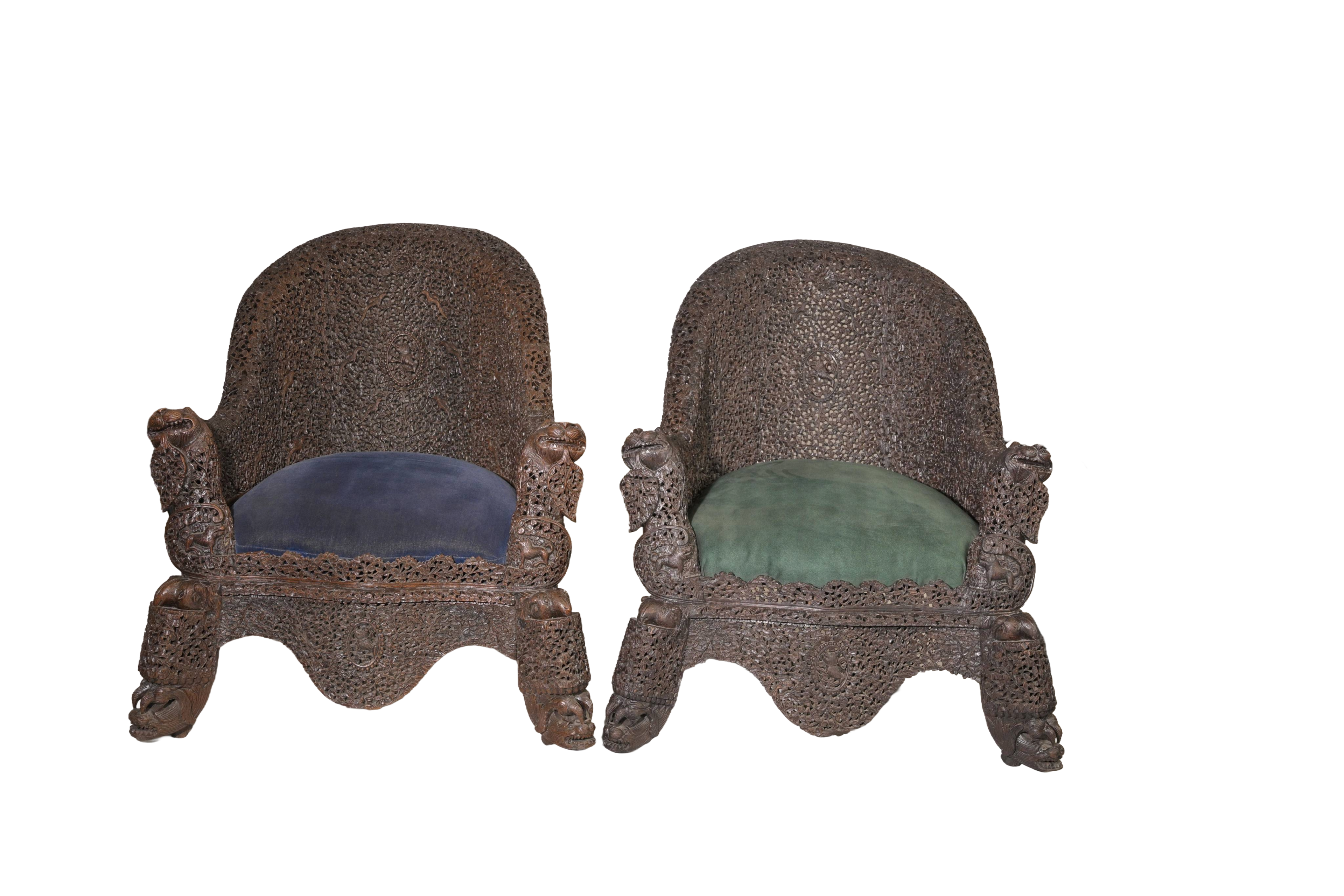 Hand-Carved Royal Throne Chair