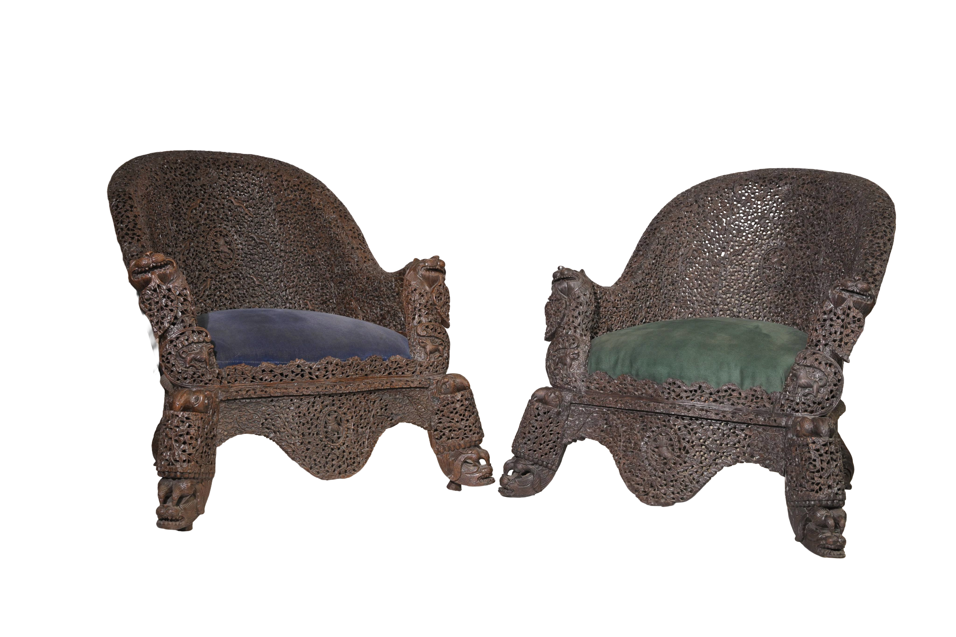 Hand-Carved Royal Throne Chair