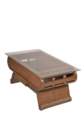 Glass Top Wooden Coffee Table