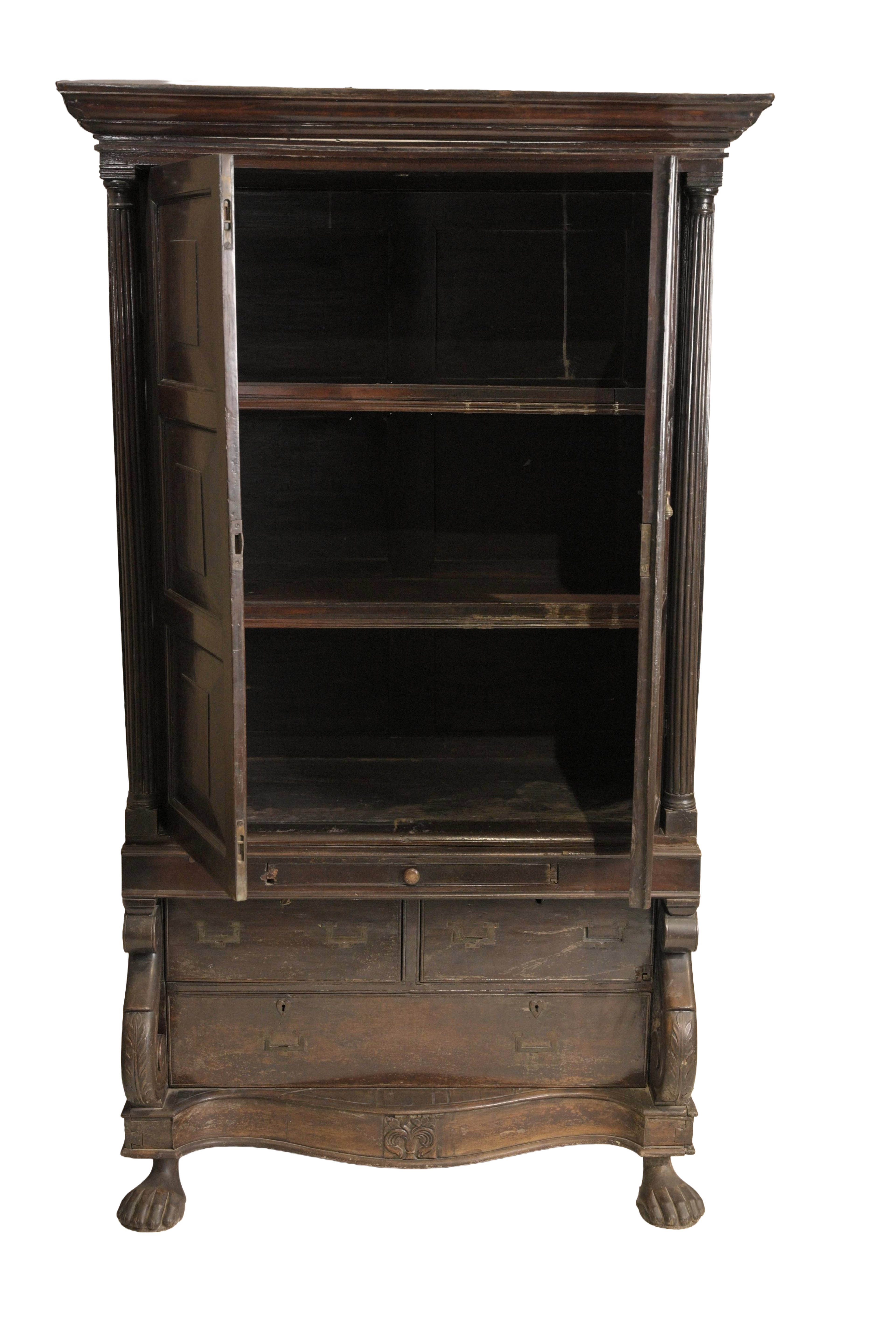 Antique Colonial Wooden Wardrobe