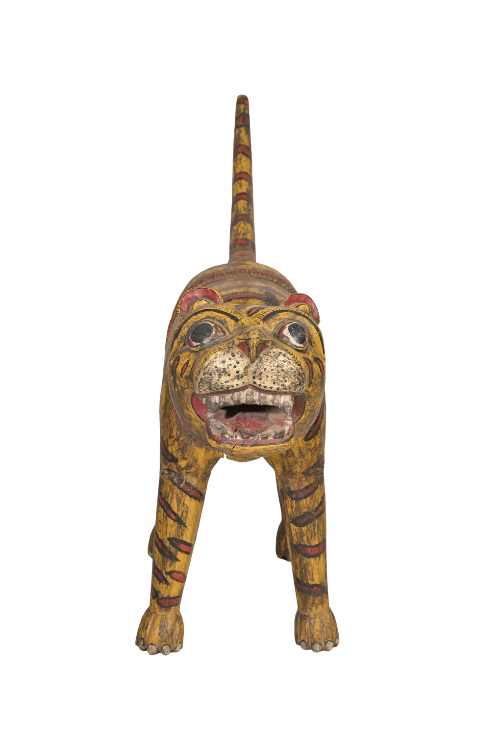 Hand-Painted Tiger Decor Sculpture
