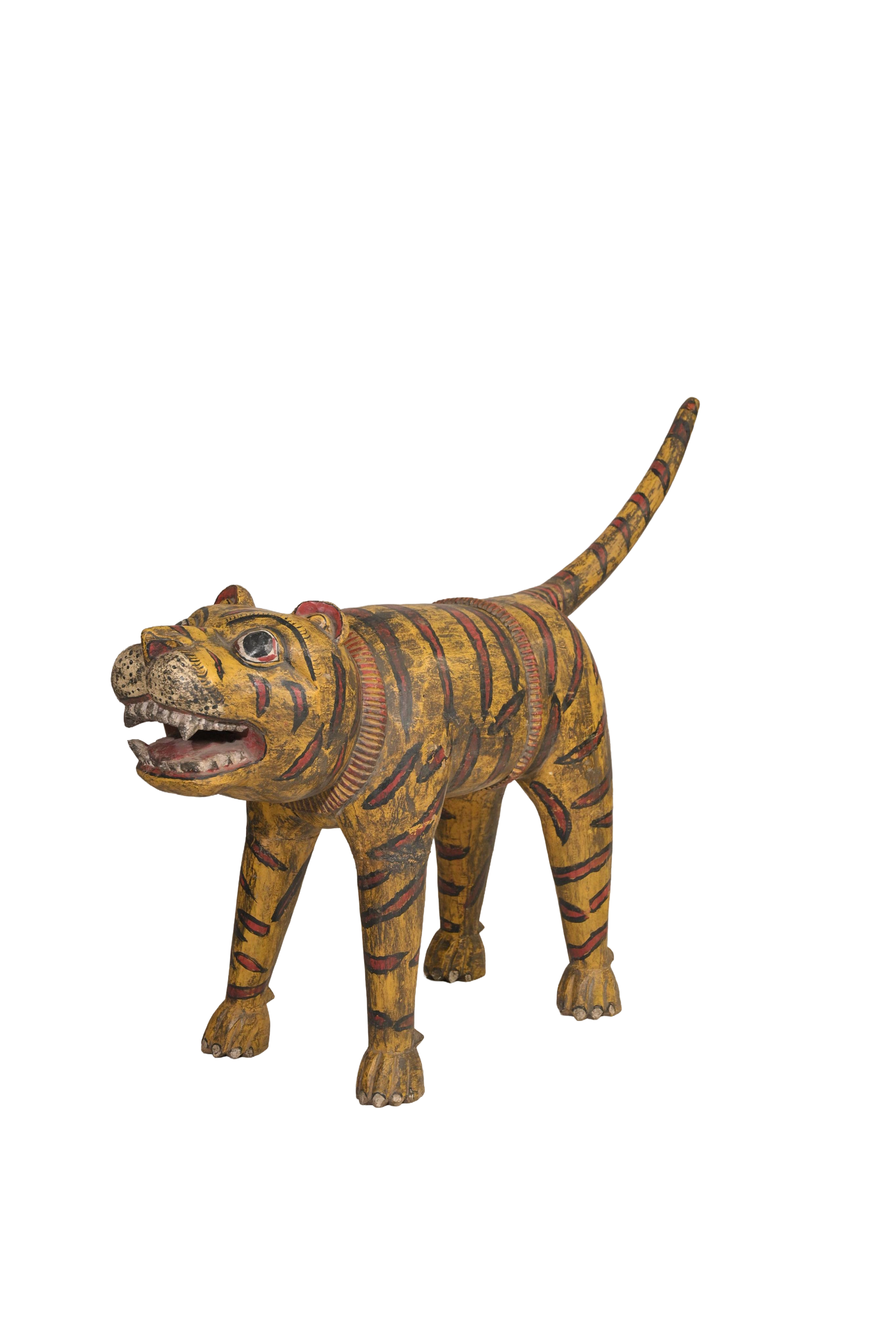 Hand-Painted Tiger Decor Sculpture