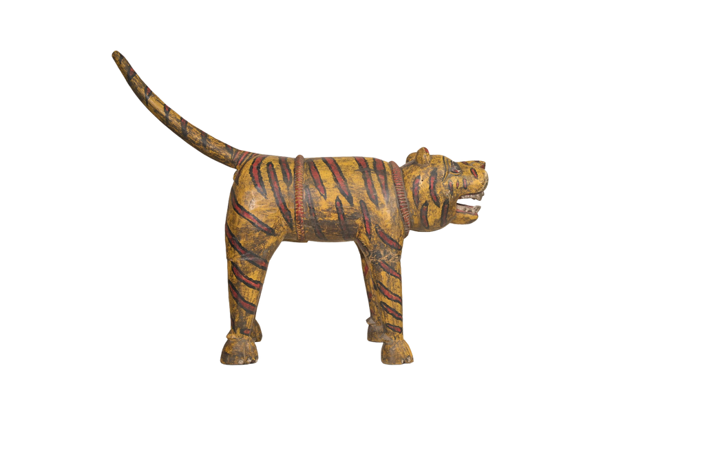 Hand-Painted Tiger Decor Sculpture