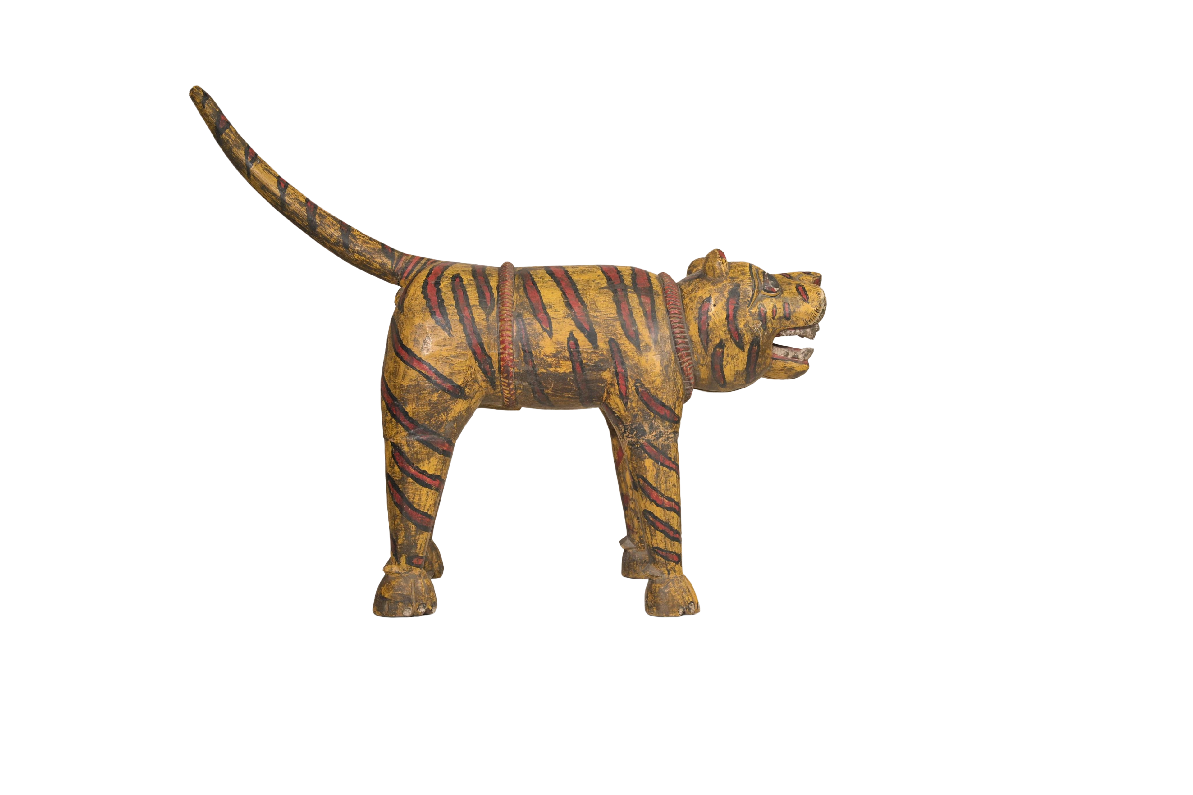 Hand-Painted Tiger Decor Sculpture