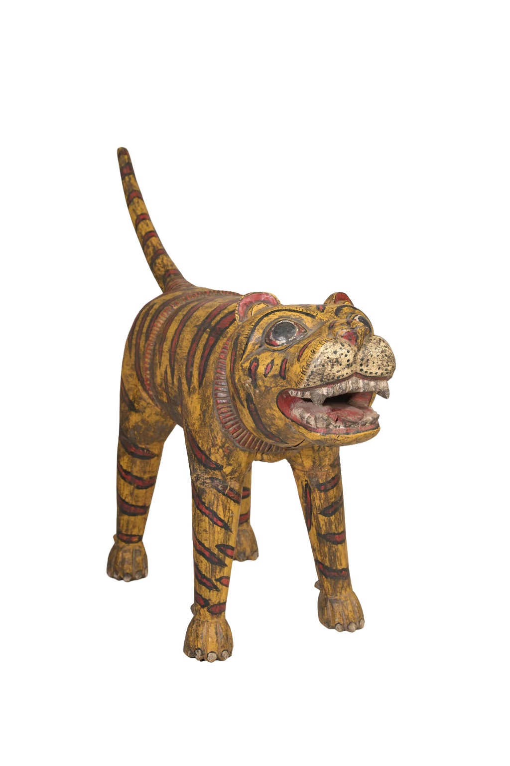 Hand-Painted Tiger Decor Sculpture