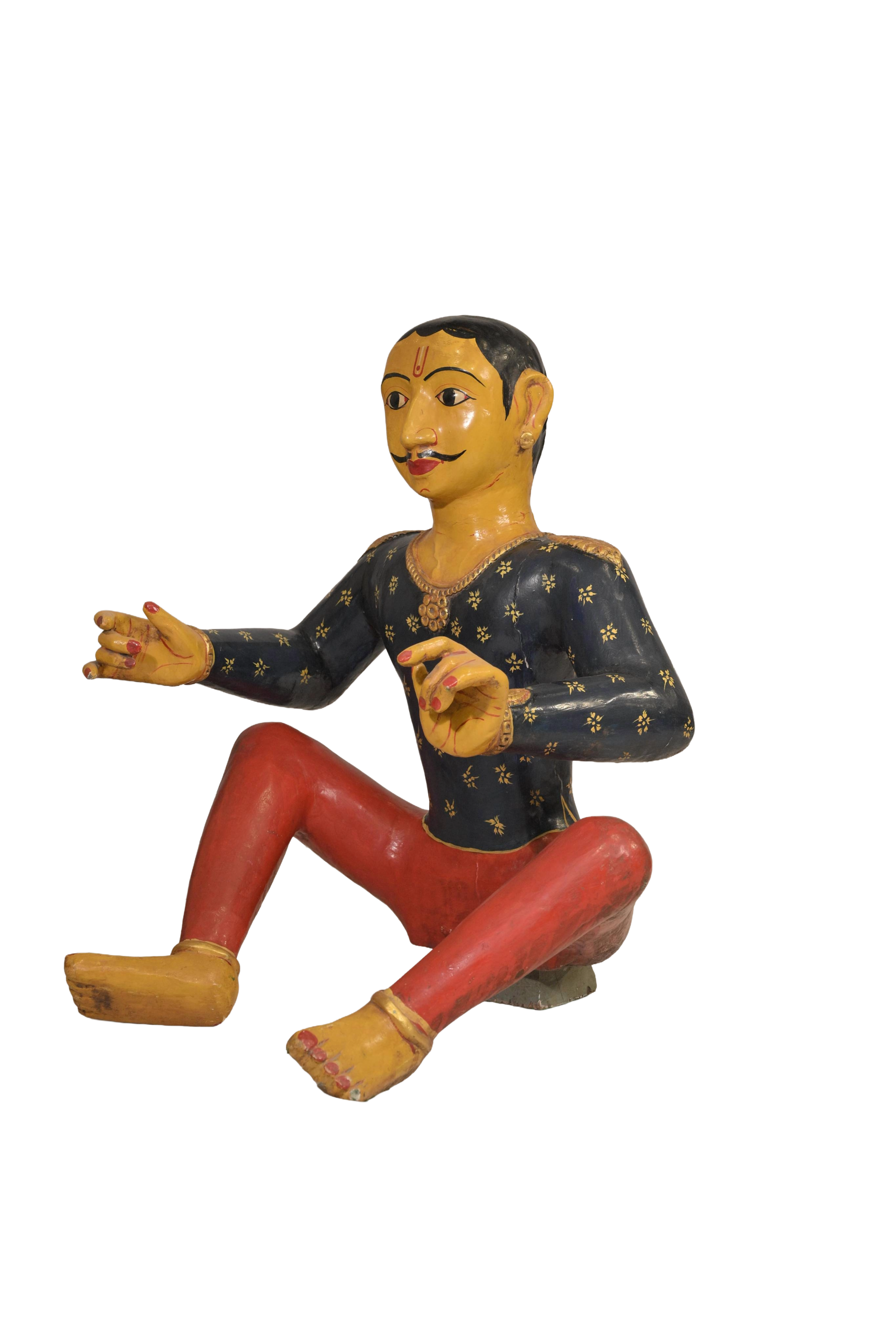 Handcrafted Folk Musician Sculpture
