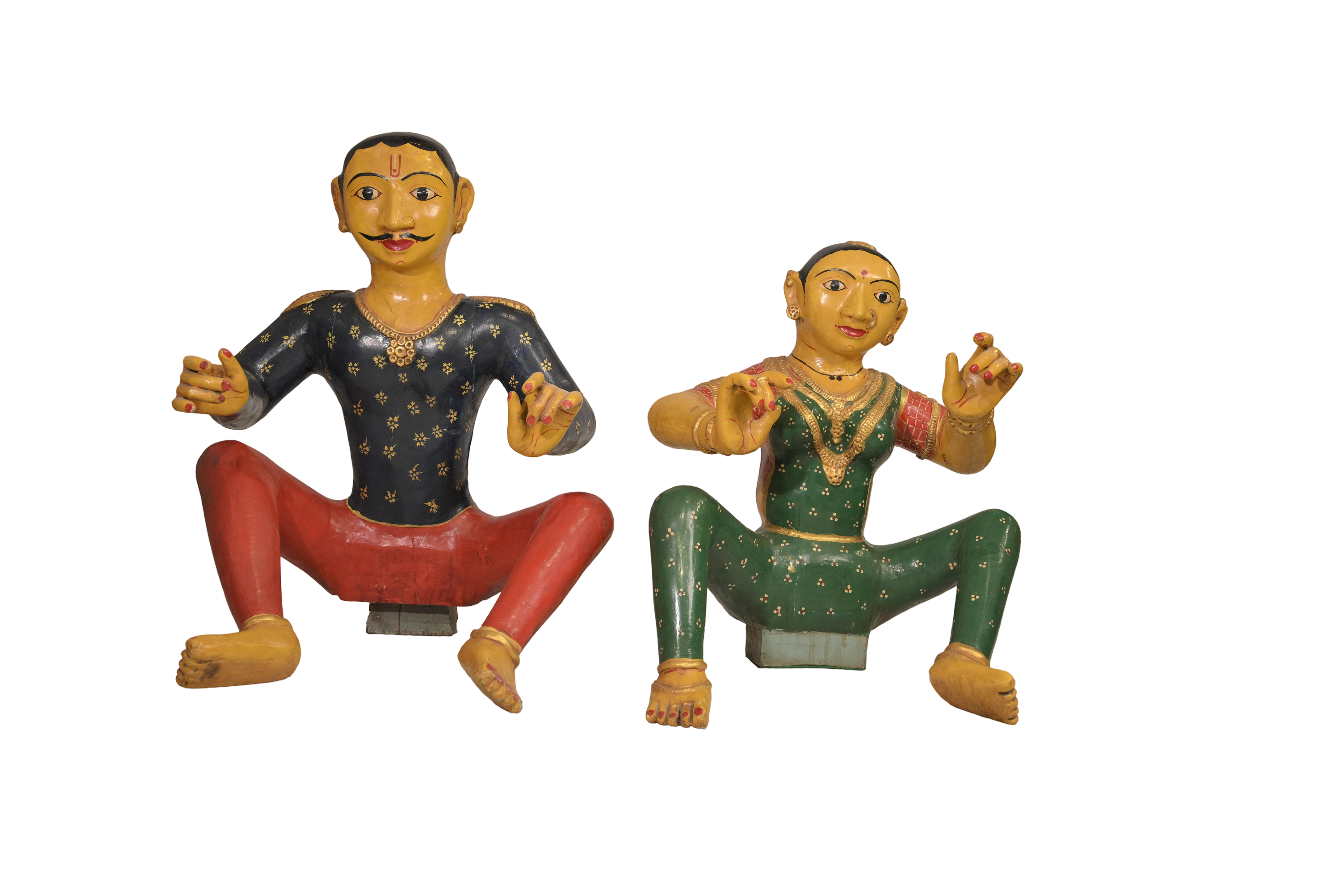Handcrafted Folk Musician Sculpture