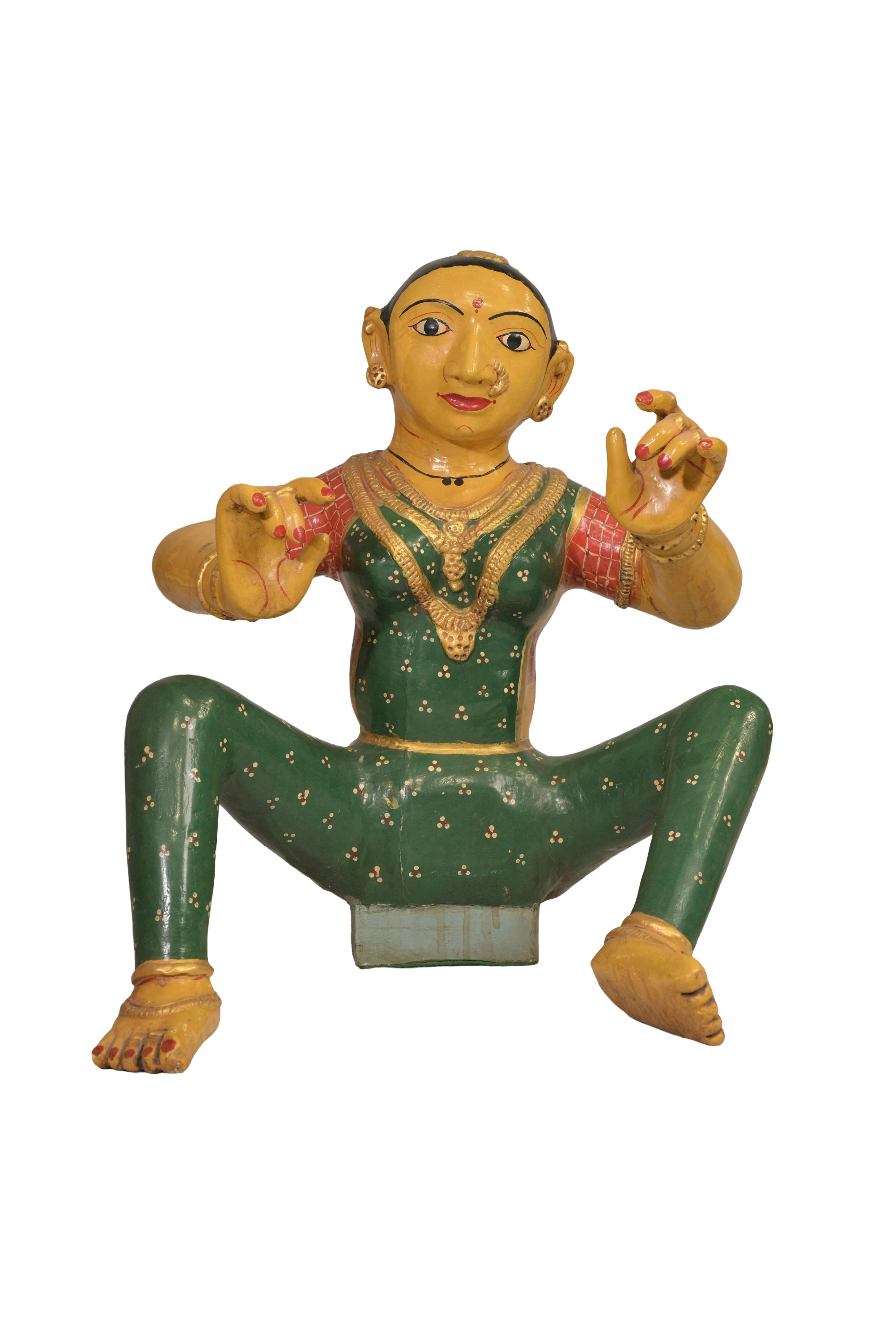 Hand-Painted Folk Woman Sculpture