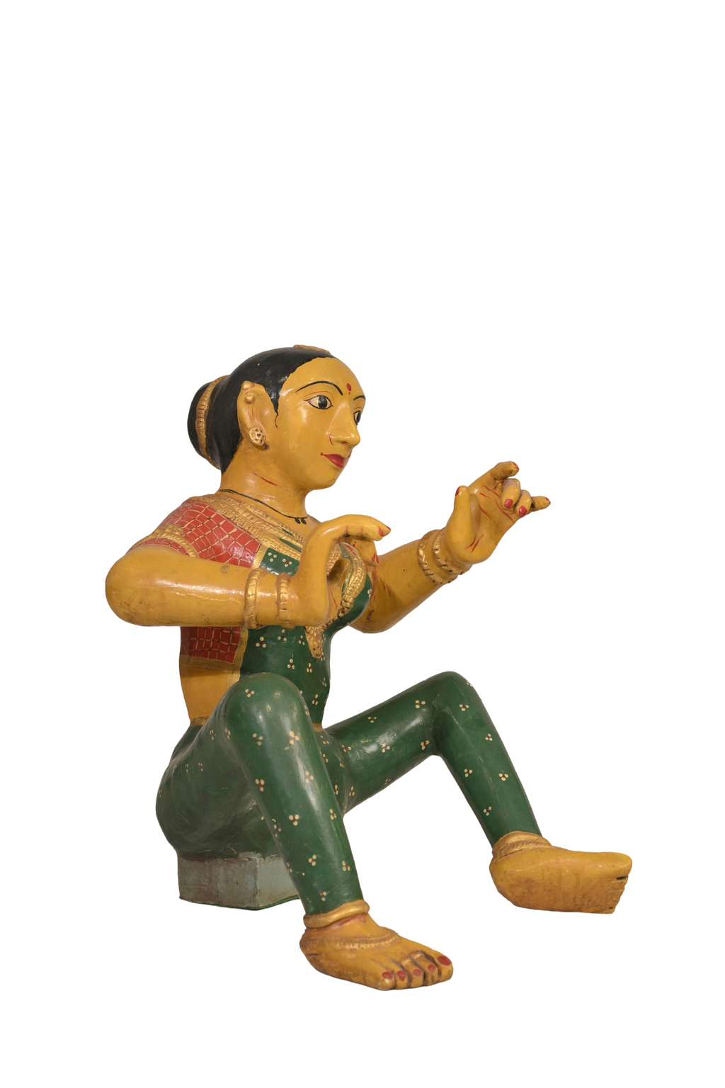 Hand-Painted Folk Woman Sculpture