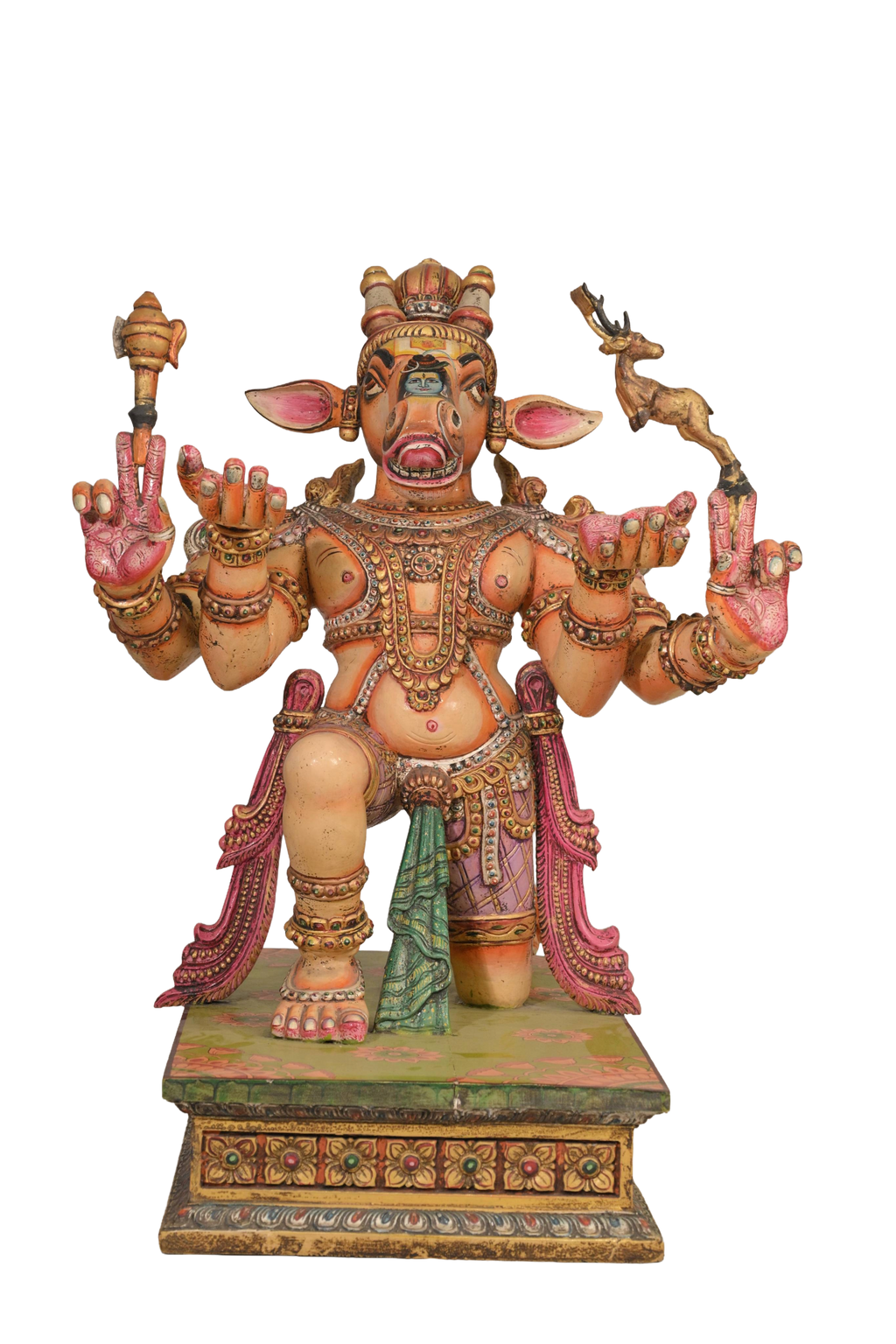Hand-Painted Varaha Decor Sculpture