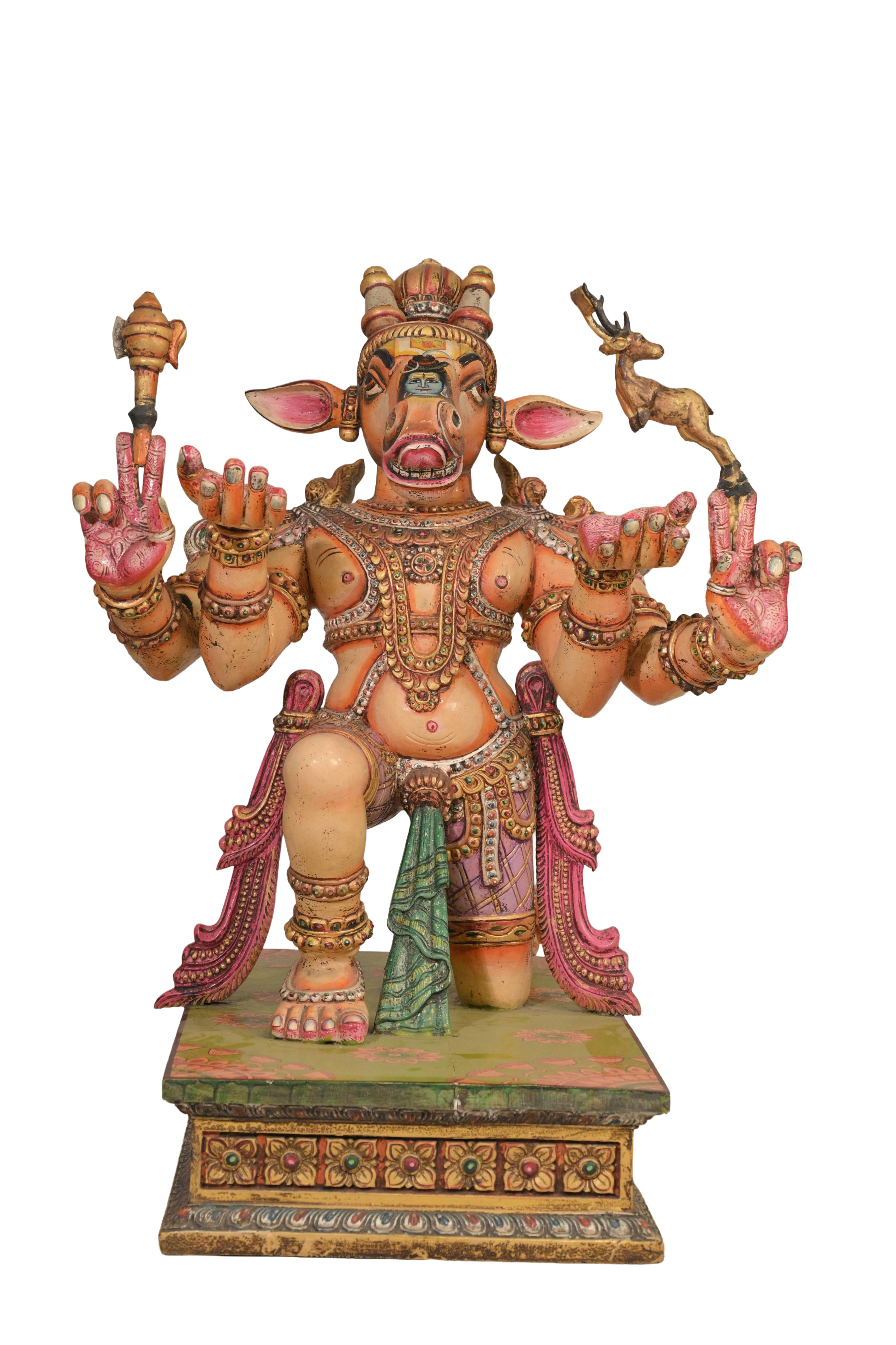 Hand-Painted Varaha Decor Sculpture