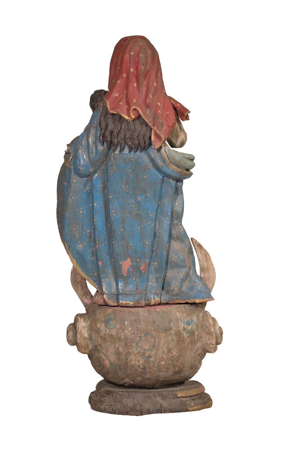 Antique Madonna Child Statue