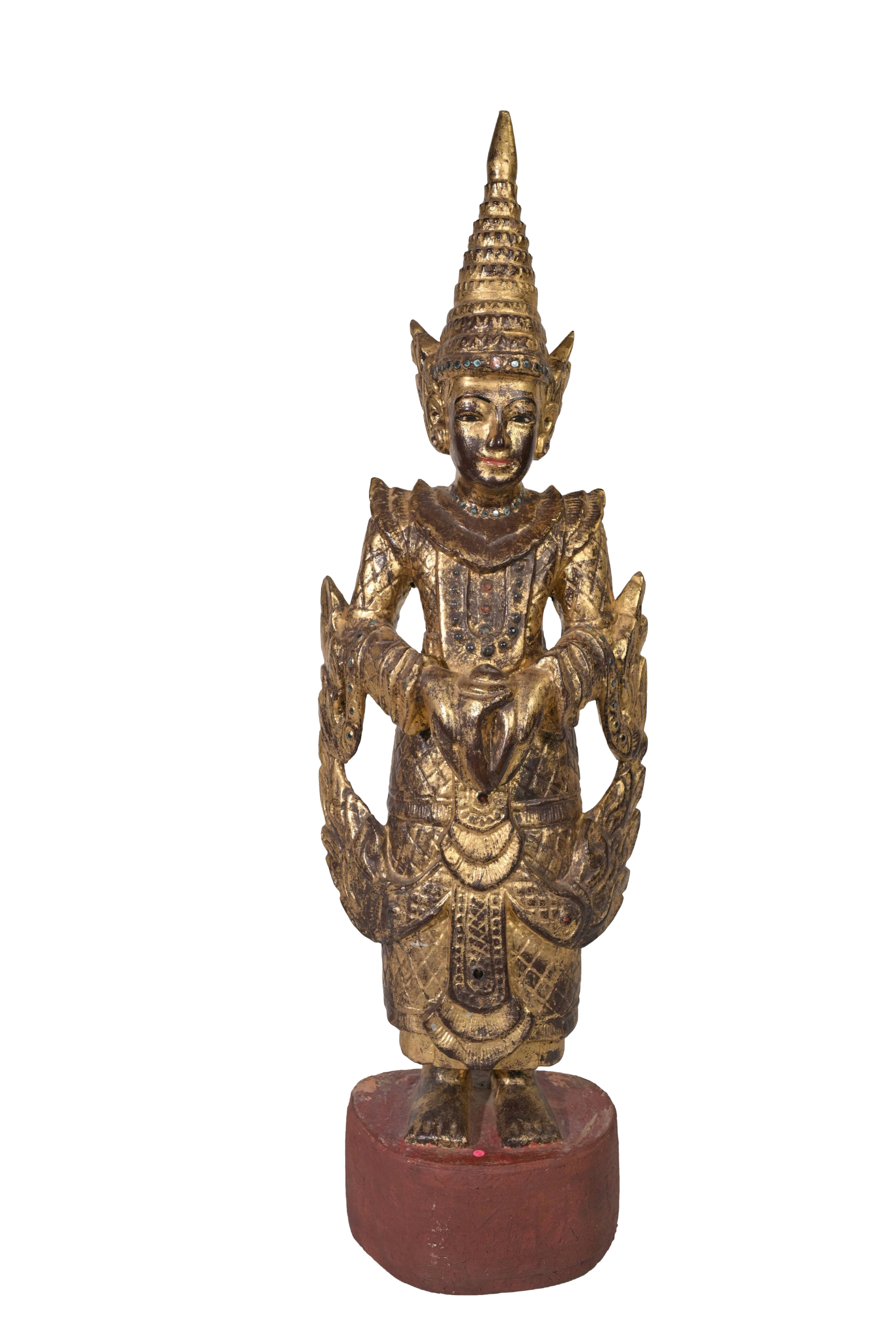 Royal Burmese Temple Guardian Sculpture
