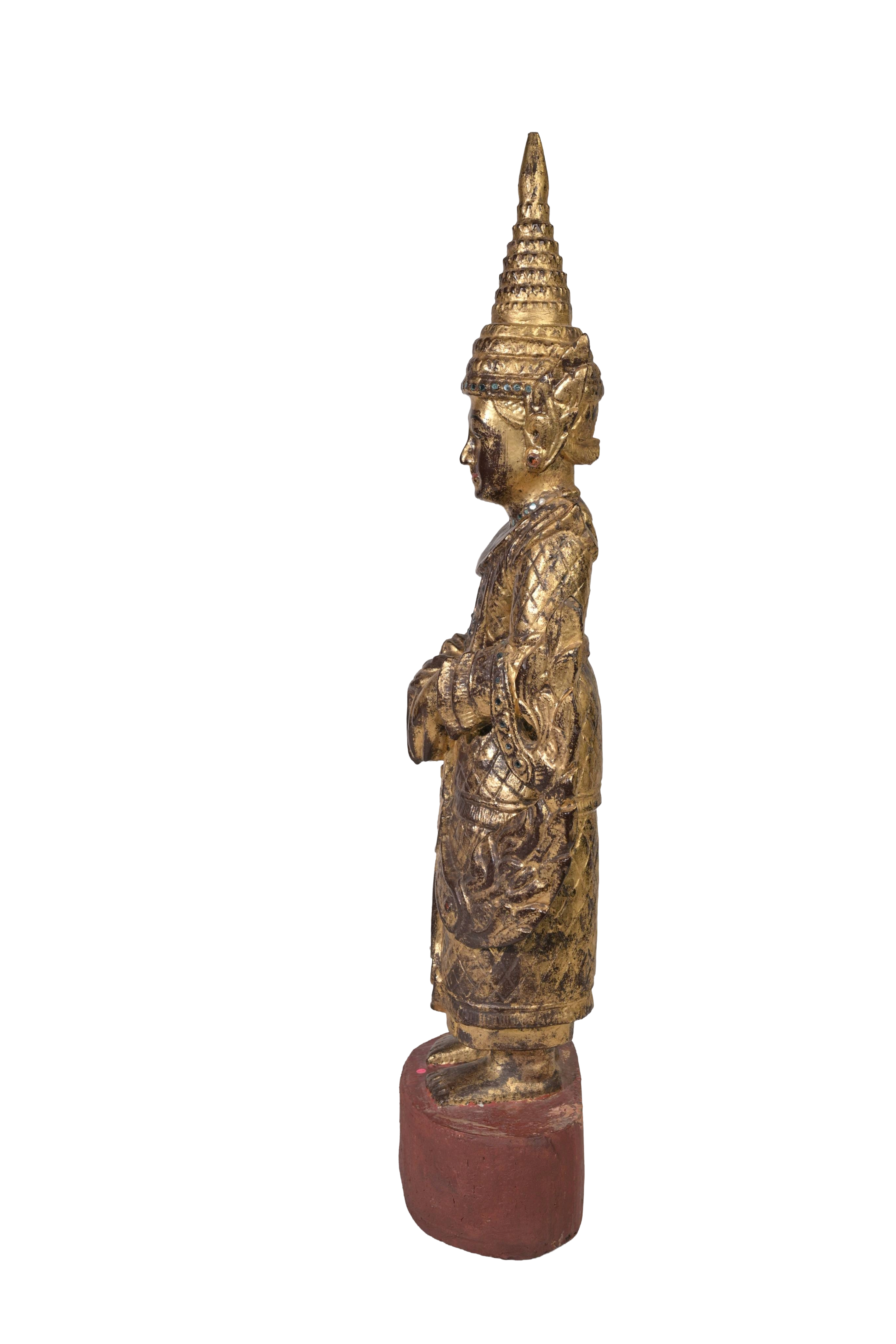 Royal Burmese Temple Guardian Sculpture