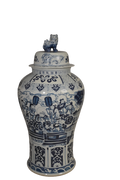 Imperial Blue White Porcelain Temple Jar
