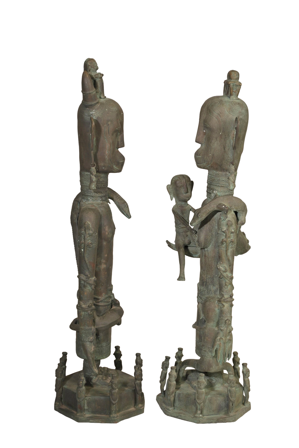 Timor Bronze Royal Figures Sculpture Duo