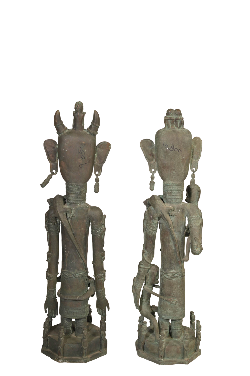 Timor Bronze Royal Figures Sculpture Duo