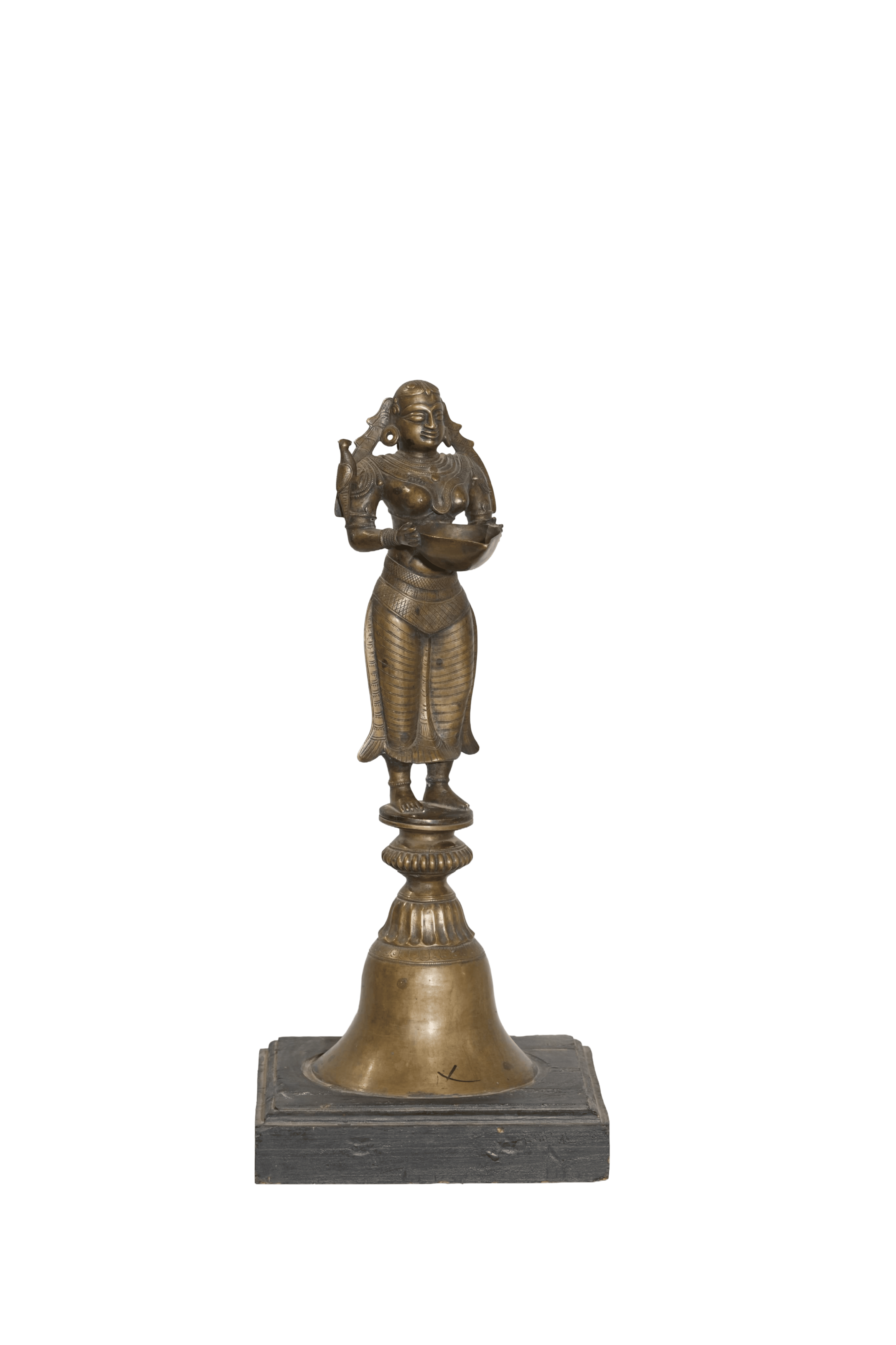 Antique Deepa Lakshmi Temple Lamp Sculpture
