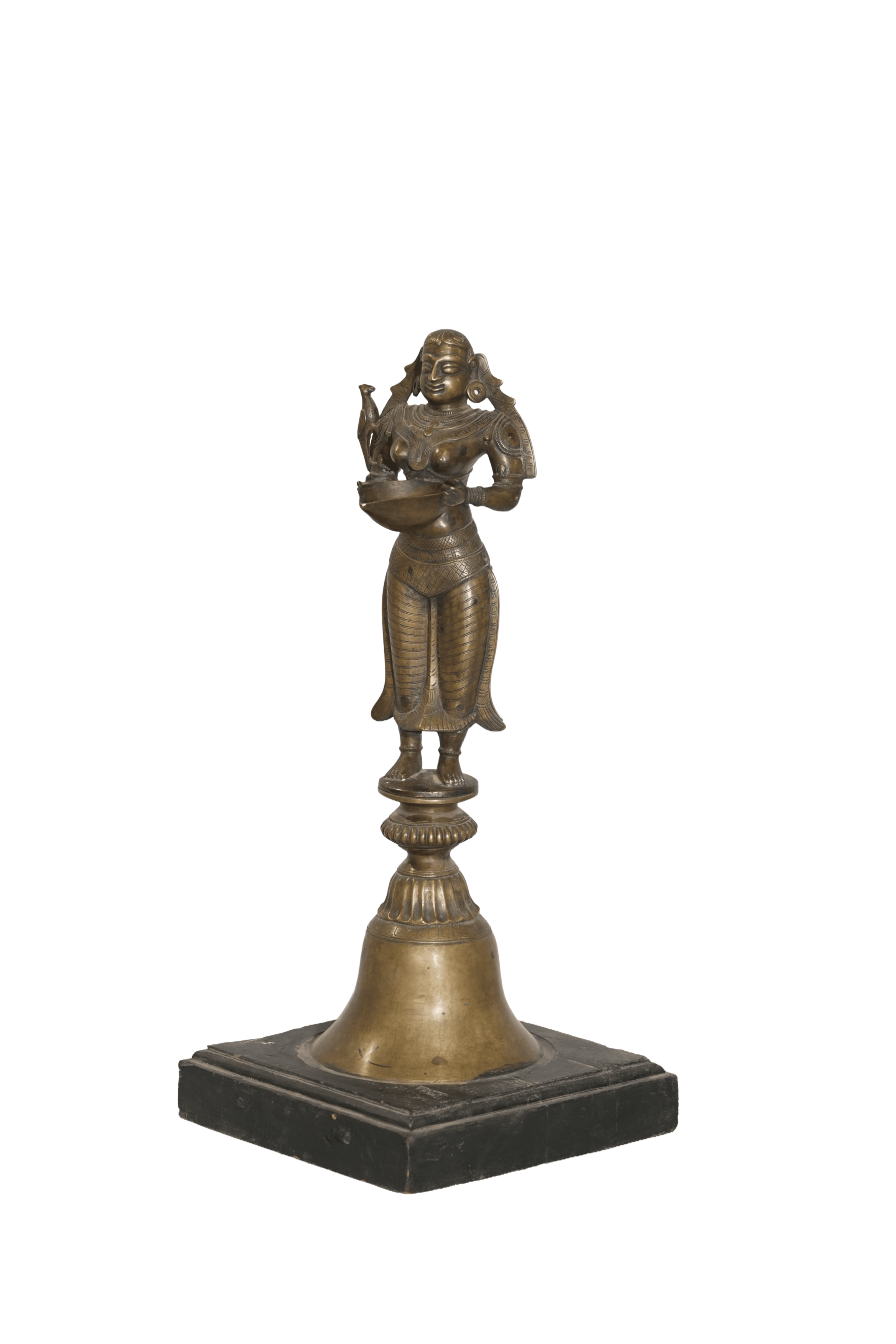 Antique Deepa Lakshmi Temple Lamp Sculpture