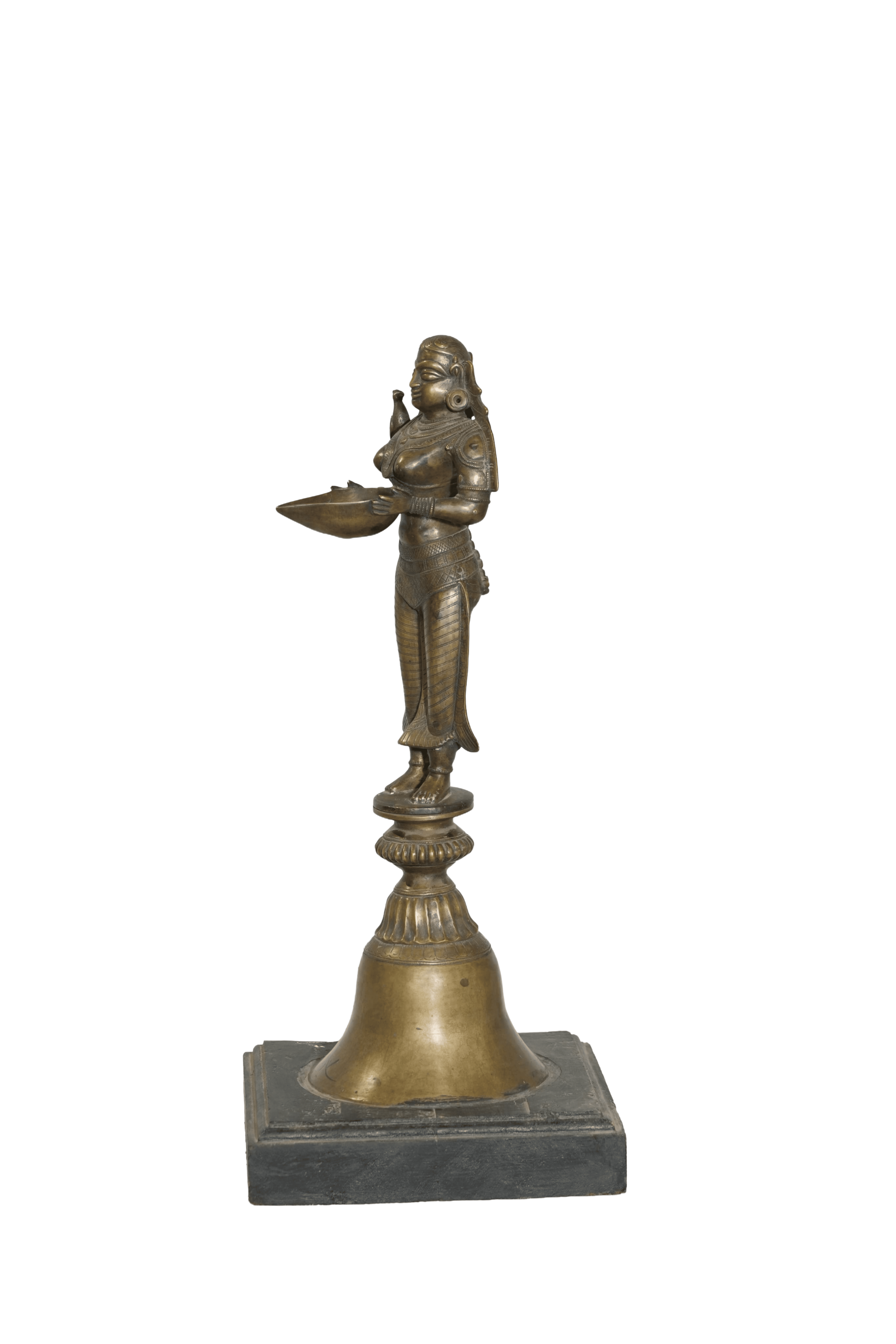 Antique Deepa Lakshmi Temple Lamp Sculpture