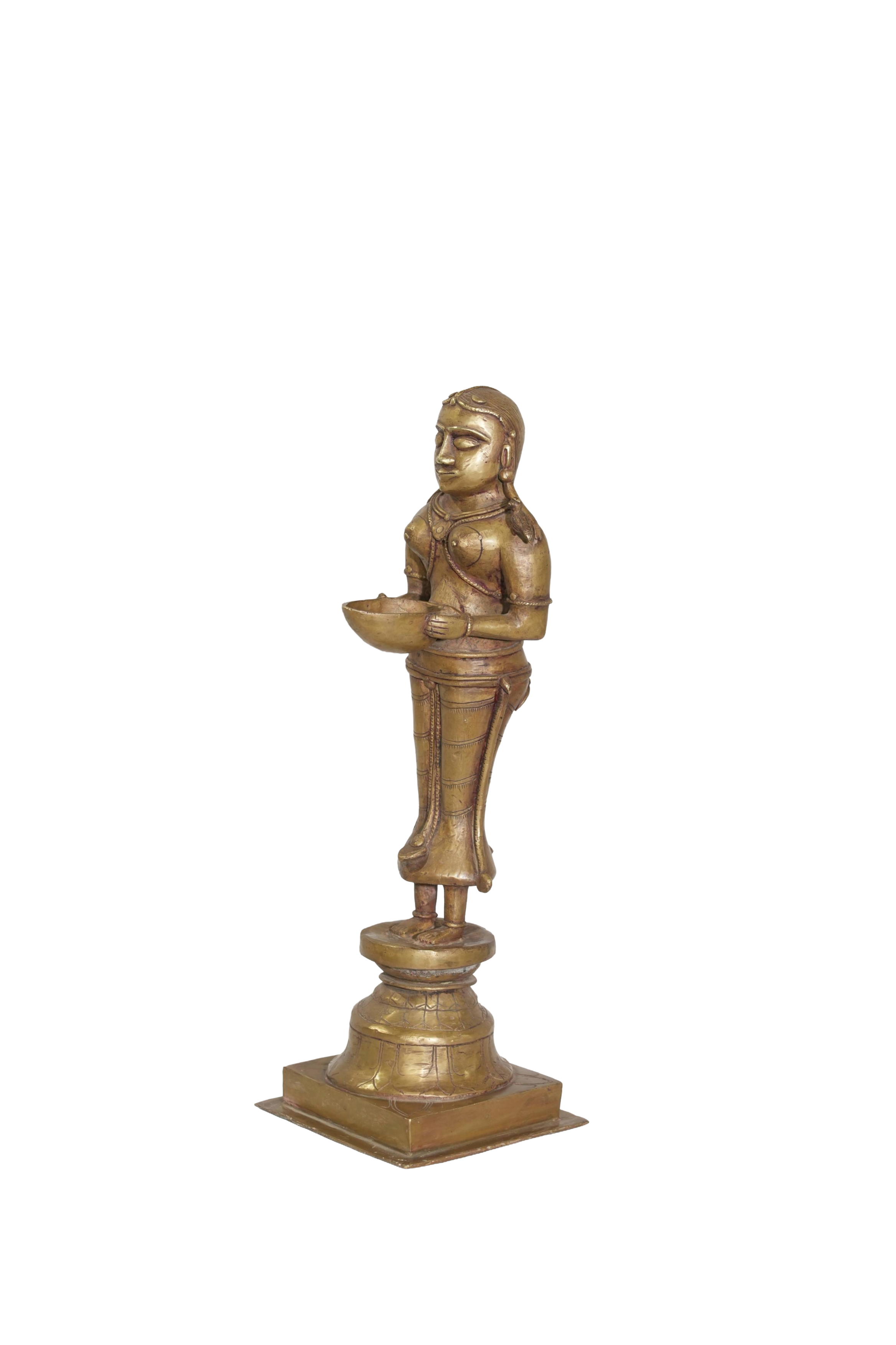 Sacred Deepa Lakshmi Brass Sculpture