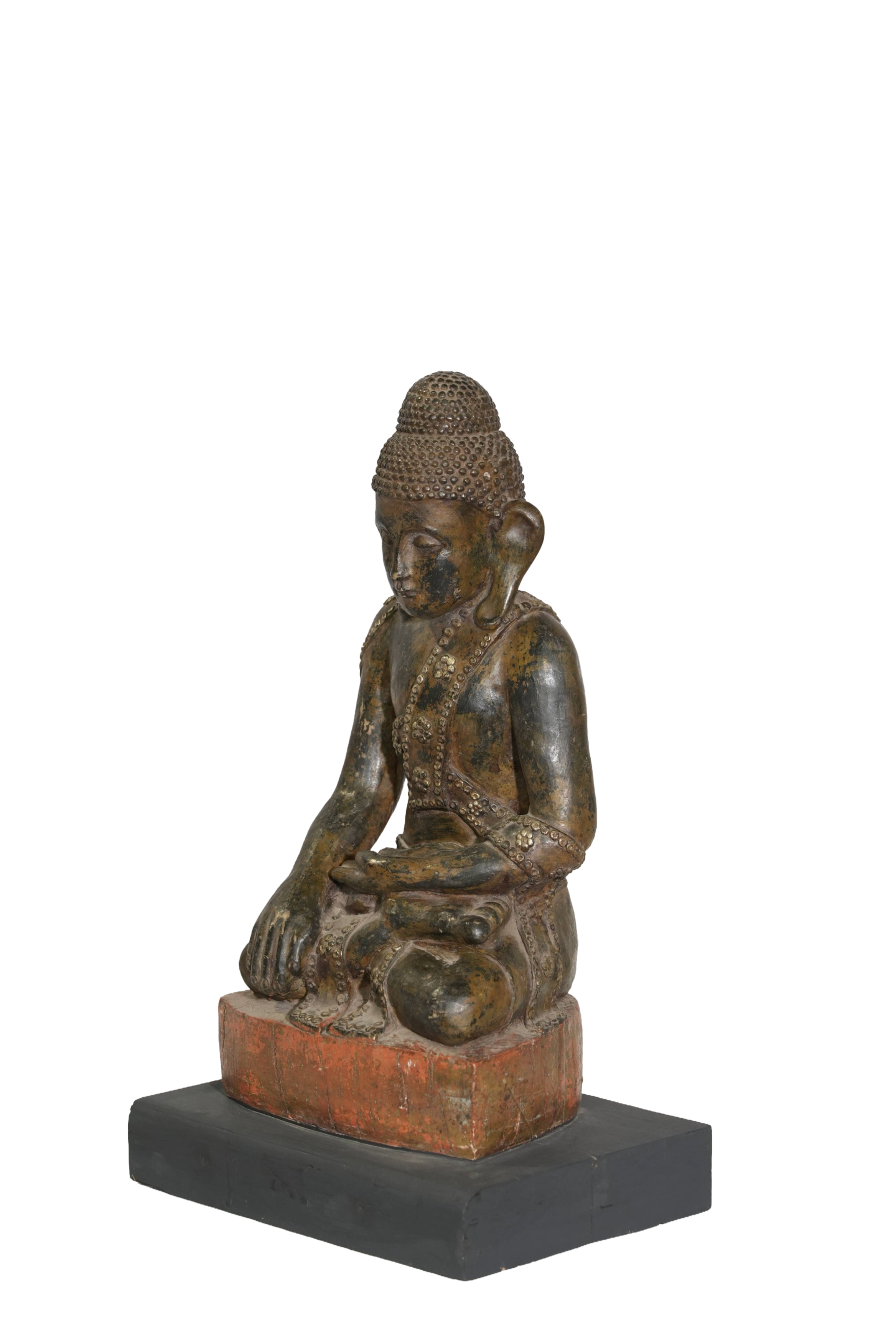Seated Antique Buddha Meditation Statue