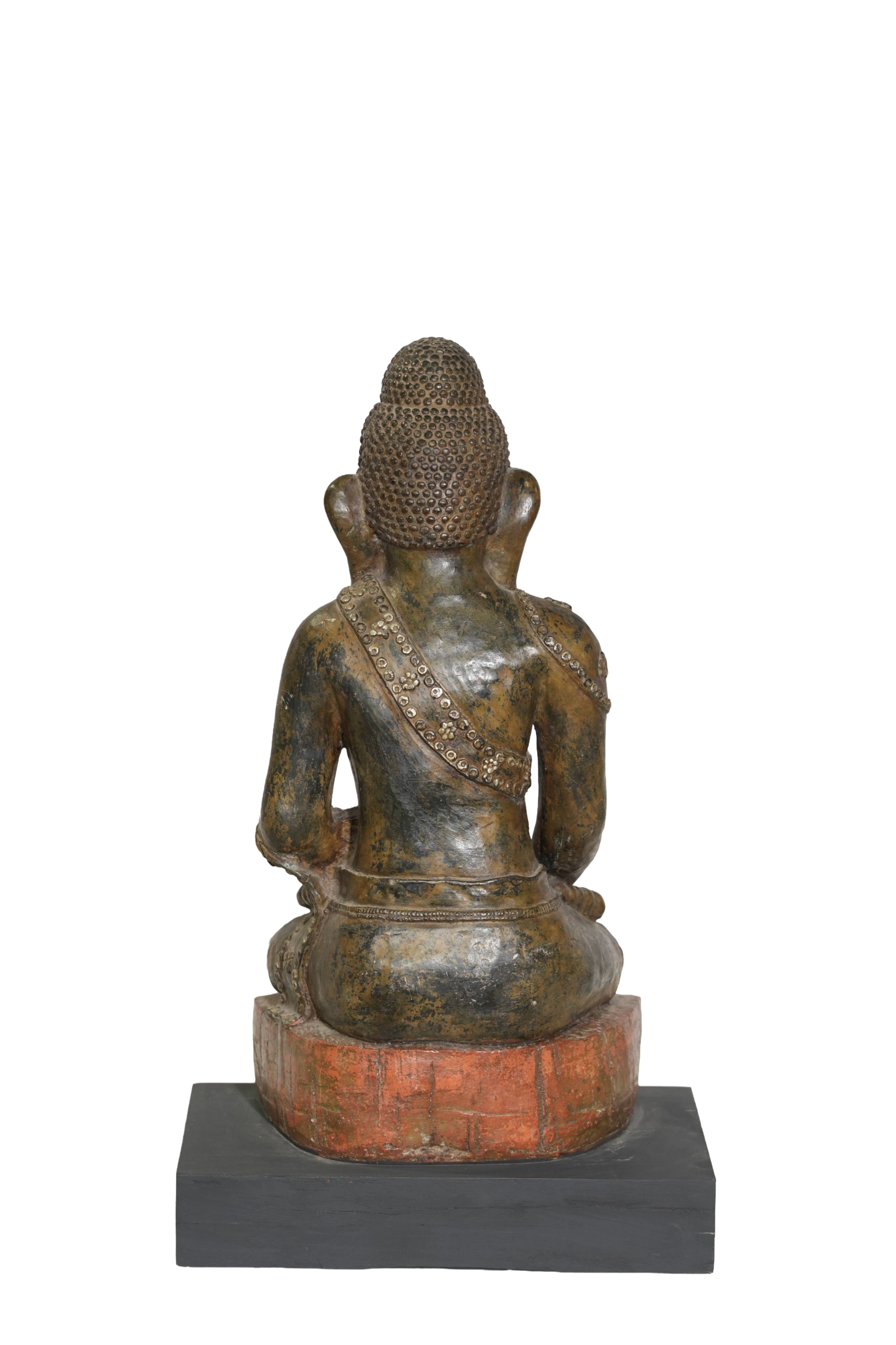Seated Antique Buddha Meditation Statue