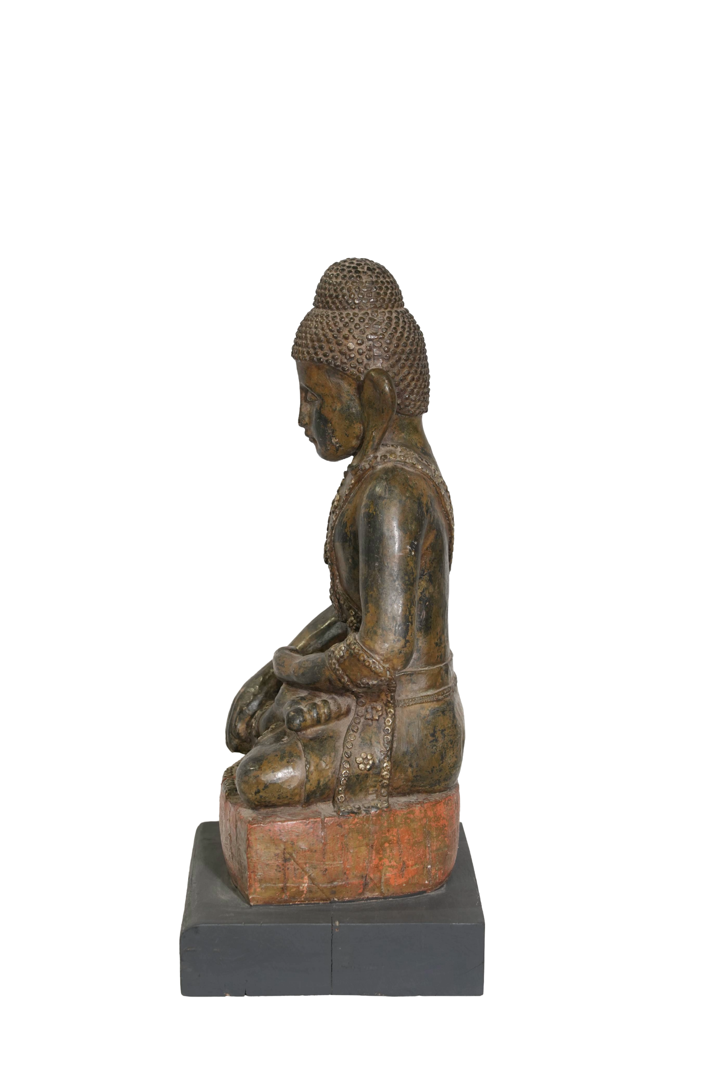 Seated Antique Buddha Meditation Statue