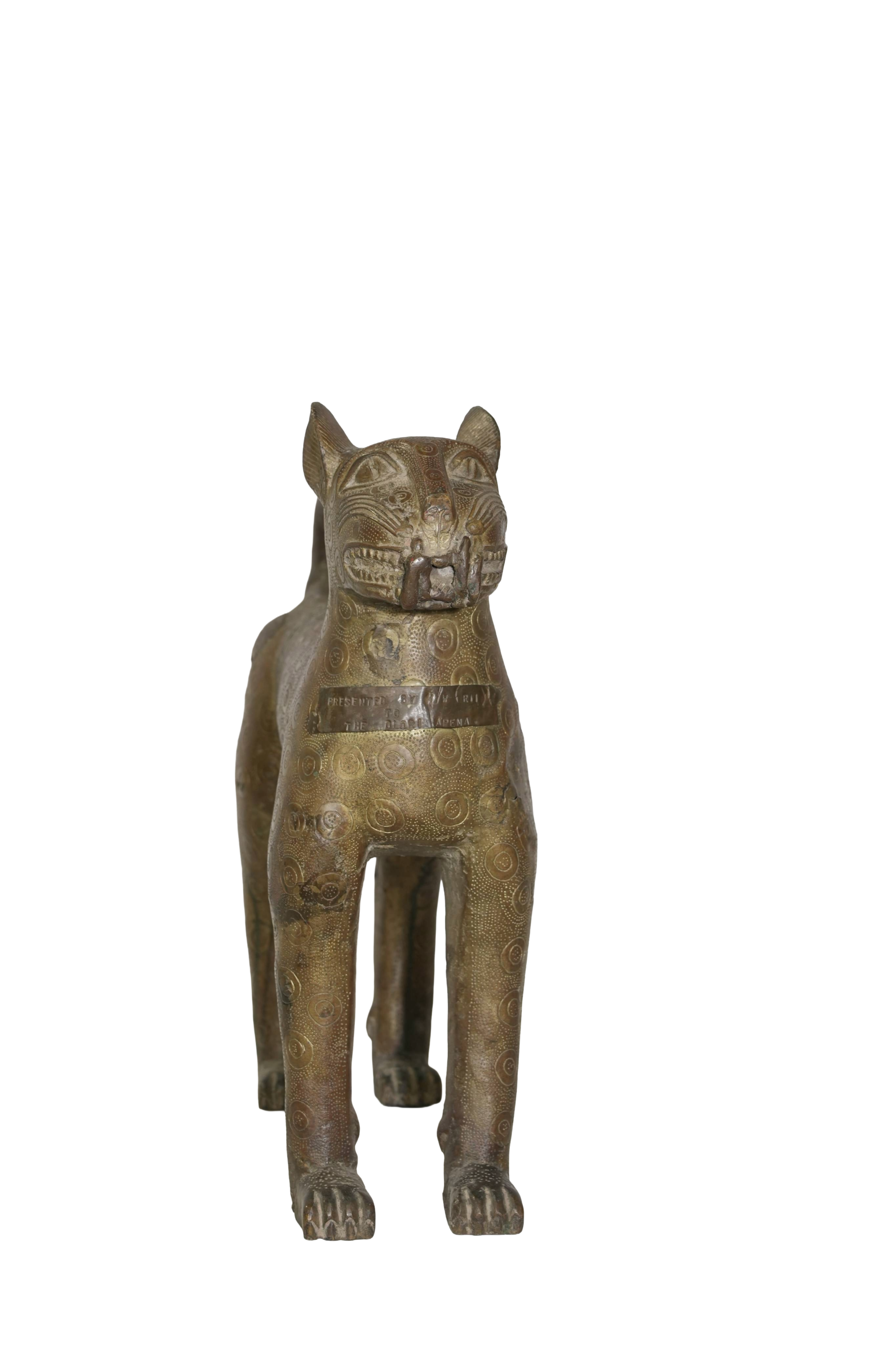 Benin Bronze Leopard Figurine