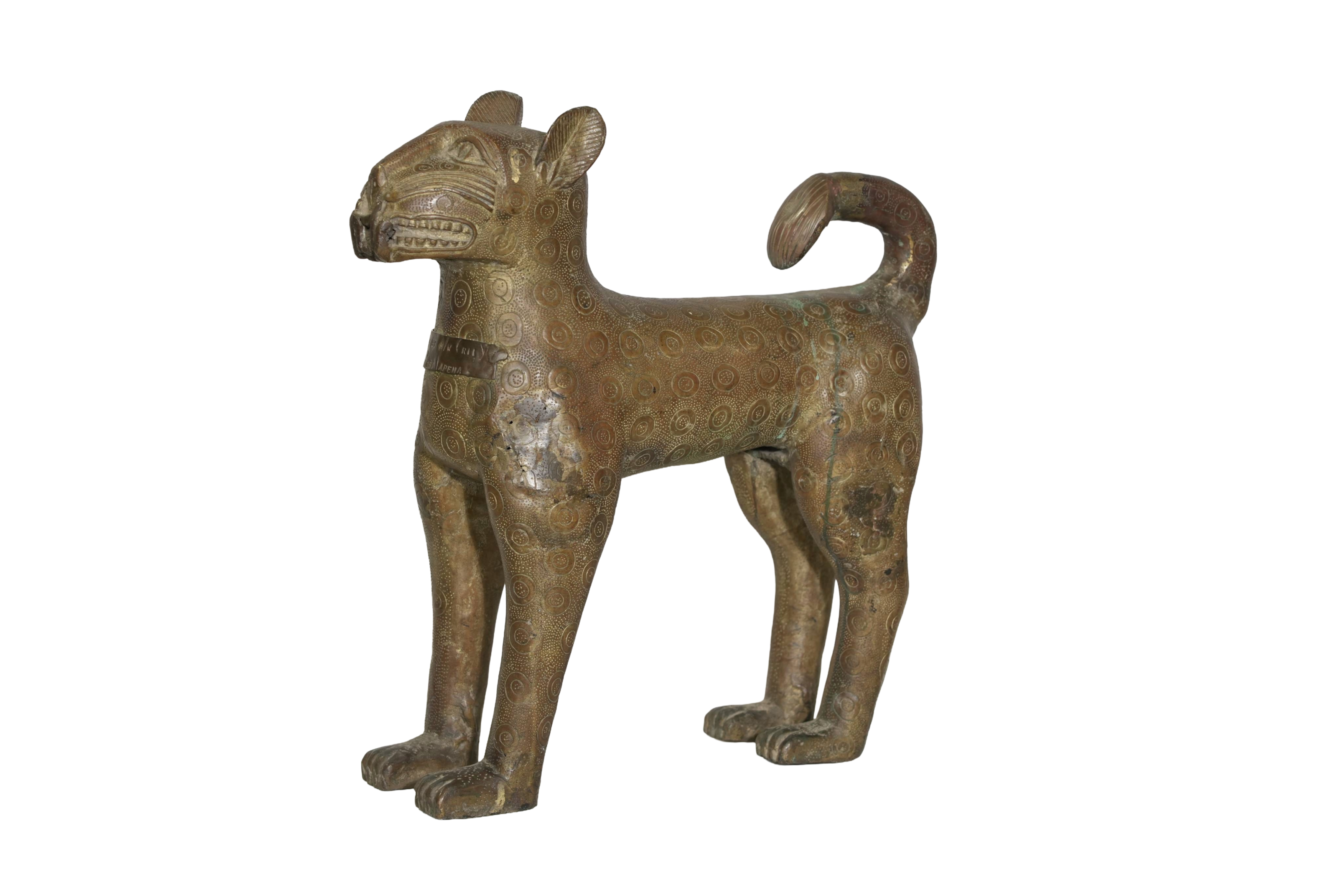 Benin Bronze Leopard Figurine