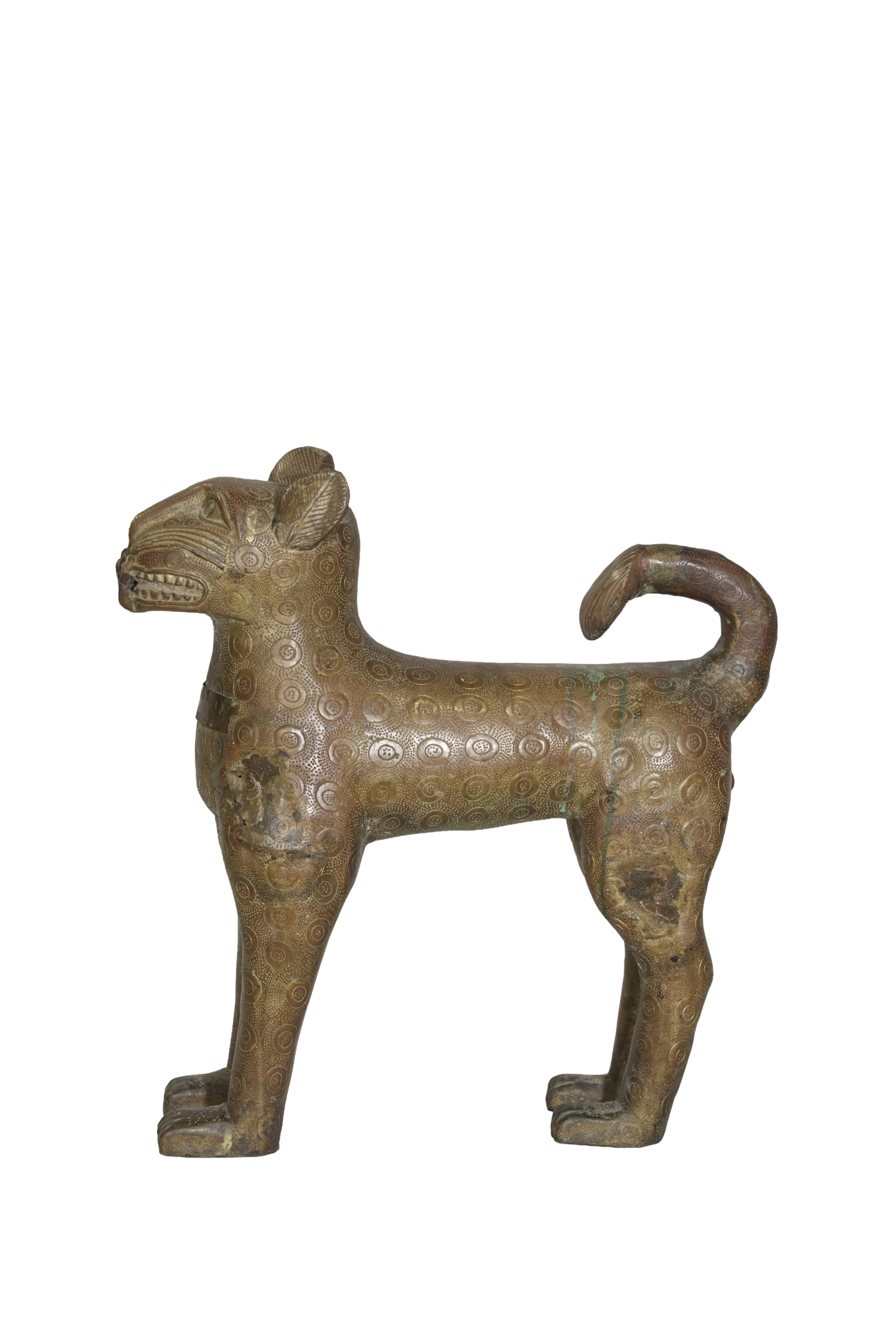 Benin Bronze Leopard Figurine